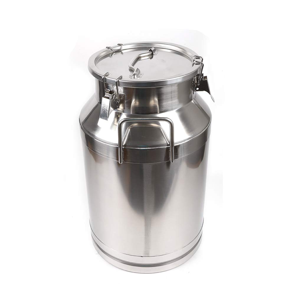 40L Stainless Steel Milk & Wine Storage Tank - 10.57 Gallon Food-Grade Liquid Container with Airtight Silicone-Sealed Lid - Perfect for Dairy, Brewing & Fermentation - Ideal for Farm Fresh Milk Storage, Home Winemaking & Craft Beverage Production
