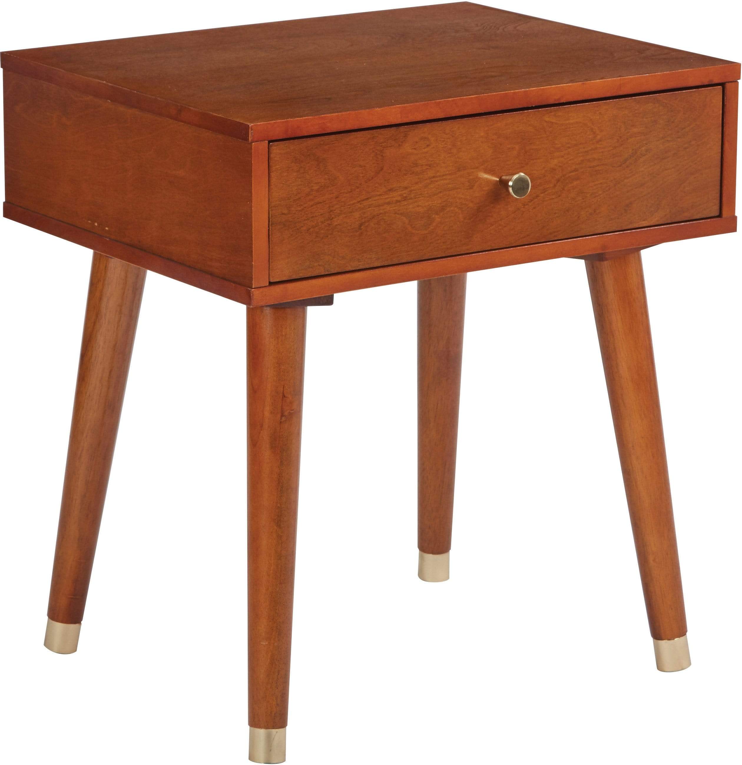 Office Star OSP Designs Cupertino Side Table with Drawer - Modern End Table for Living Room, Bedroom & Office - Nightstand with Storage for Small Spaces [CUP08]