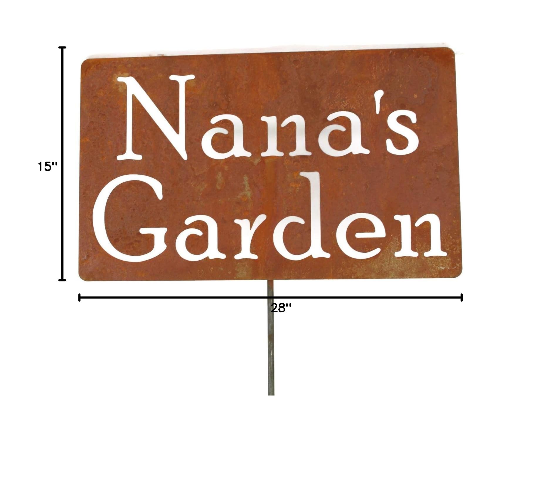 Personalized Family Name Garden Stake - 20 to 33 Inches Tall (Nana's Garden, Large 28