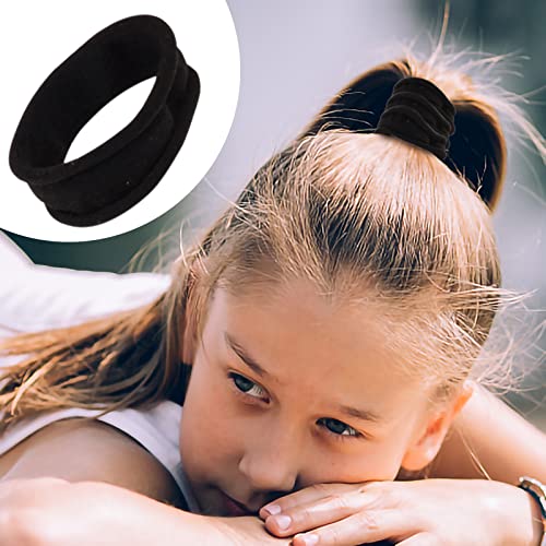 30 PCS Black Seamless Hair Rope Rubber Bands - Soft Elastic Hair Ties for Women & Girls - Perfect for Ponytails, Braids & Everyday Hairstyles