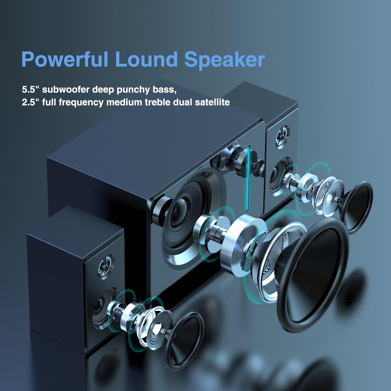 2.1 Channel Computer Speakers with 5.5