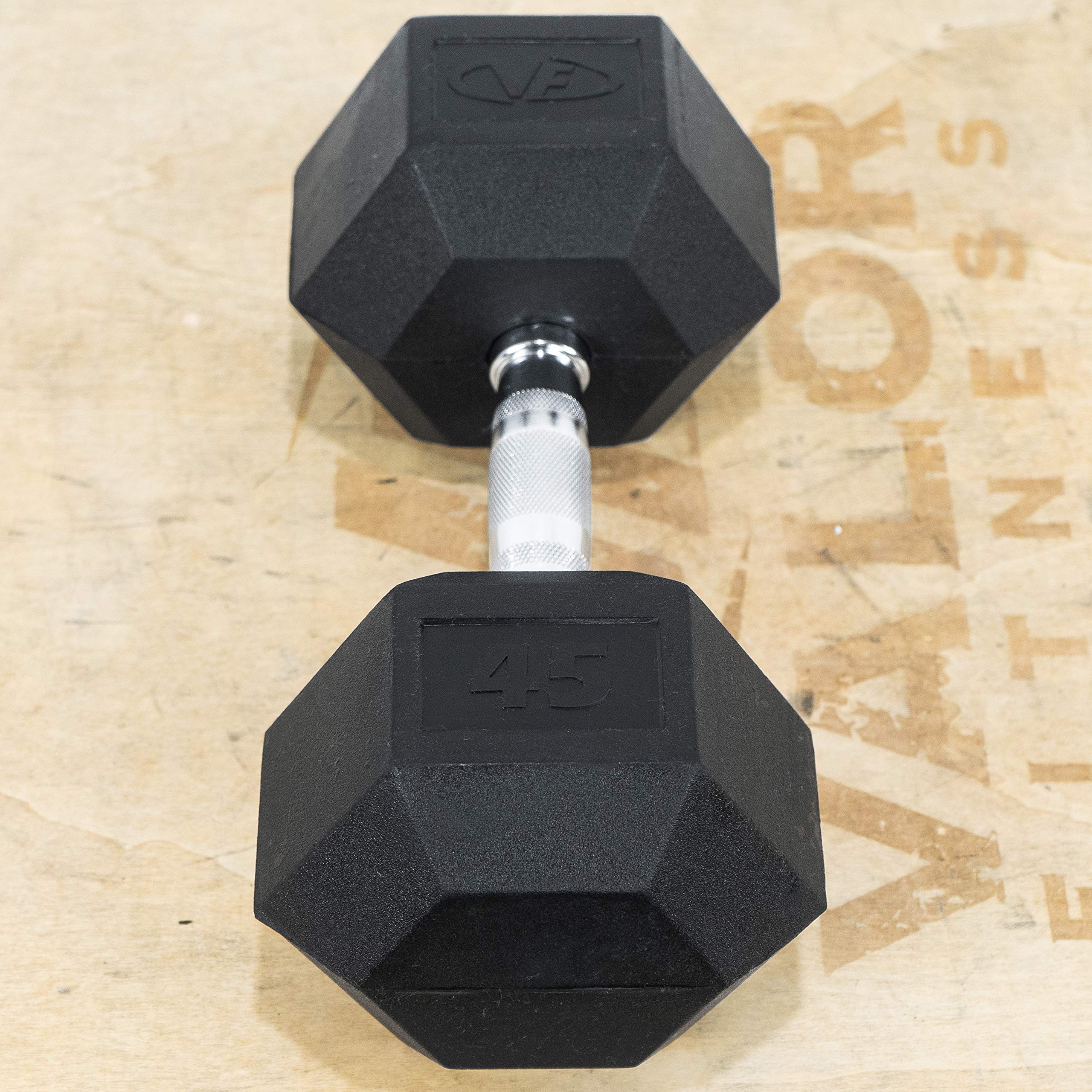 Valor Fitness Rubber Hex Dumbbell Set - Free Weights for Home Gym, Strength Training & CrossFit Workouts | Perfect for Weight Lifting, Muscle Building & Fitness Training at Home