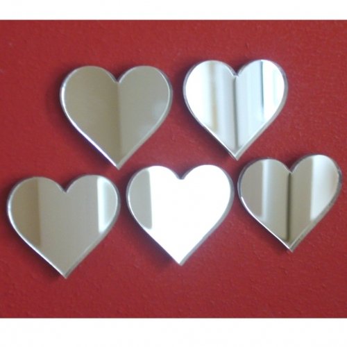 20 Pack Heart Shaped Mini Mirrors - 1 Inch (3cm) Small Decorative Mirrors for Crafts, DIY Projects, Home Decor, and Scrapbooking