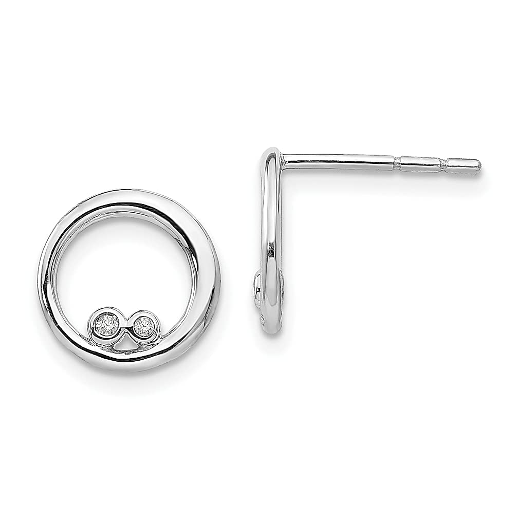 925 Sterling Silver Diamond Circle Earrings for Women - Elegant Ball Button Stud Earrings | Fine Jewelry Gift for Her | Perfect for Weddings, Parties & Everyday Wear