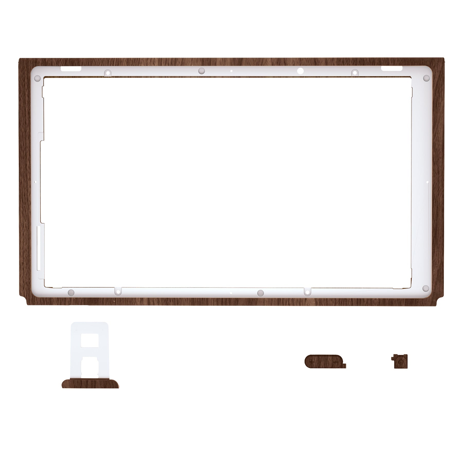 eXtremeRate DIY Wood Grain Replacement Housing Shell & Front Frame with Volume & Power Buttons for Nintendo Switch Console - Gaming Accessories for Home & Travel Use