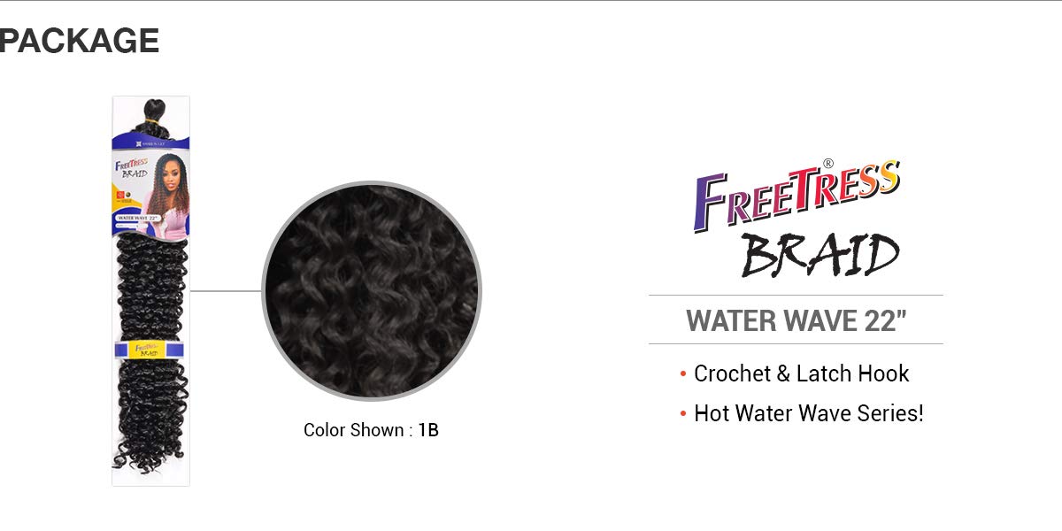 FreeTress Water Wave Bulk 22 (OT613) Synthetic Hair Braiding Extensions - 100% Premium Heat-Resistant Fiber for Natural Look | Perfect for Protective Styles, Cosplay & Everyday Wear