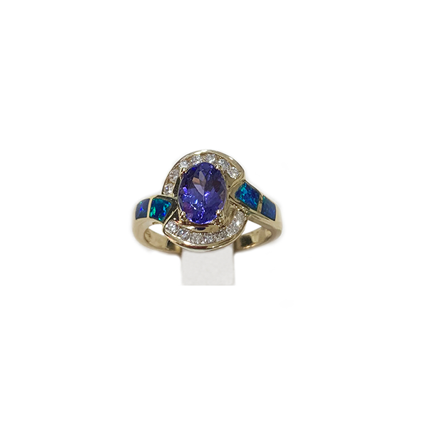 14K Yellow Gold Tanzanite Ring for Women – Elegant Tanzanite Gemstone Jewelry Gift for Anniversary, Engagement, or Special Occasions
