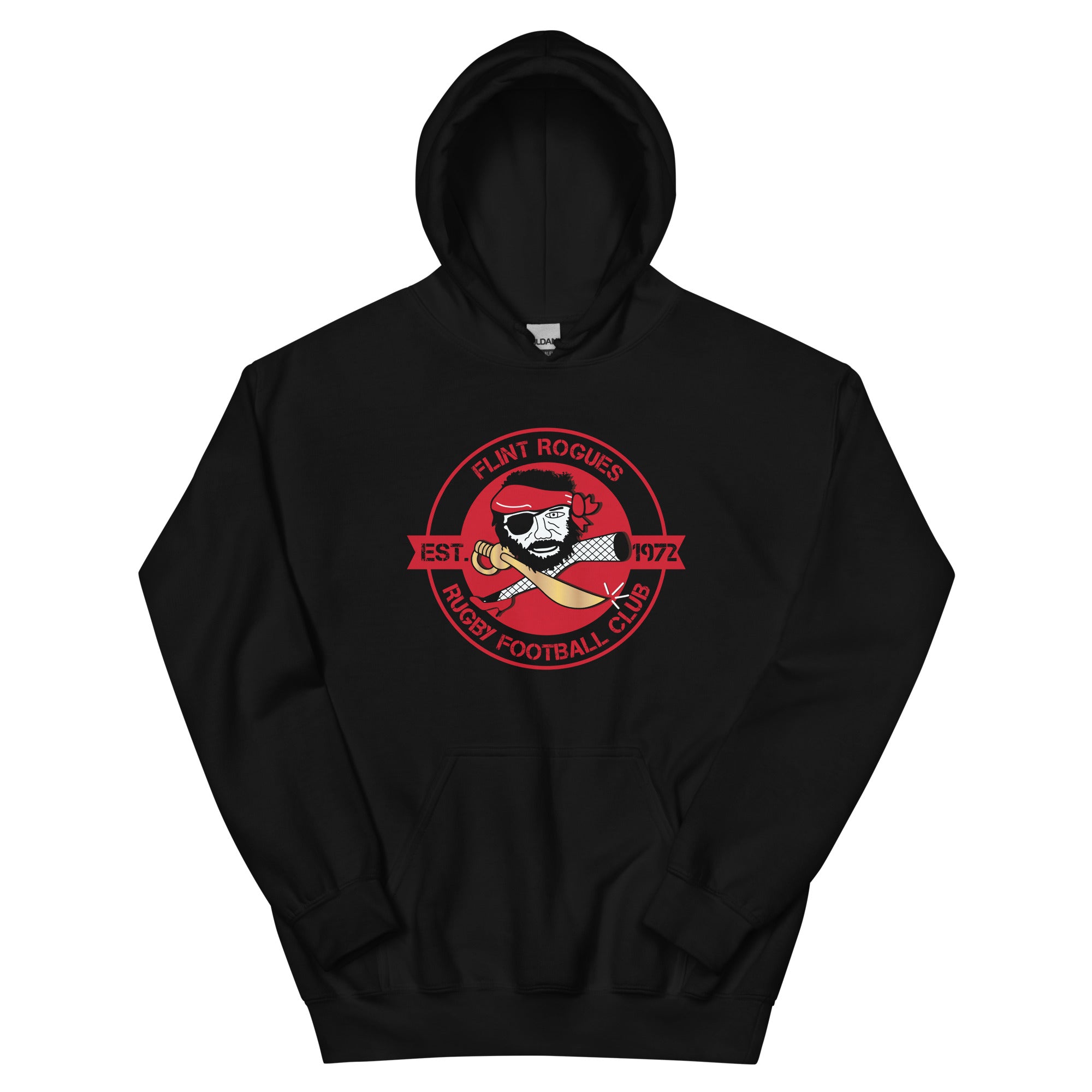 Flint Rogues RFC Heavy Blend Hoodie for Men - Premium Cotton Pullover Sweatshirt for Casual Wear, Workout & Outdoor Activities