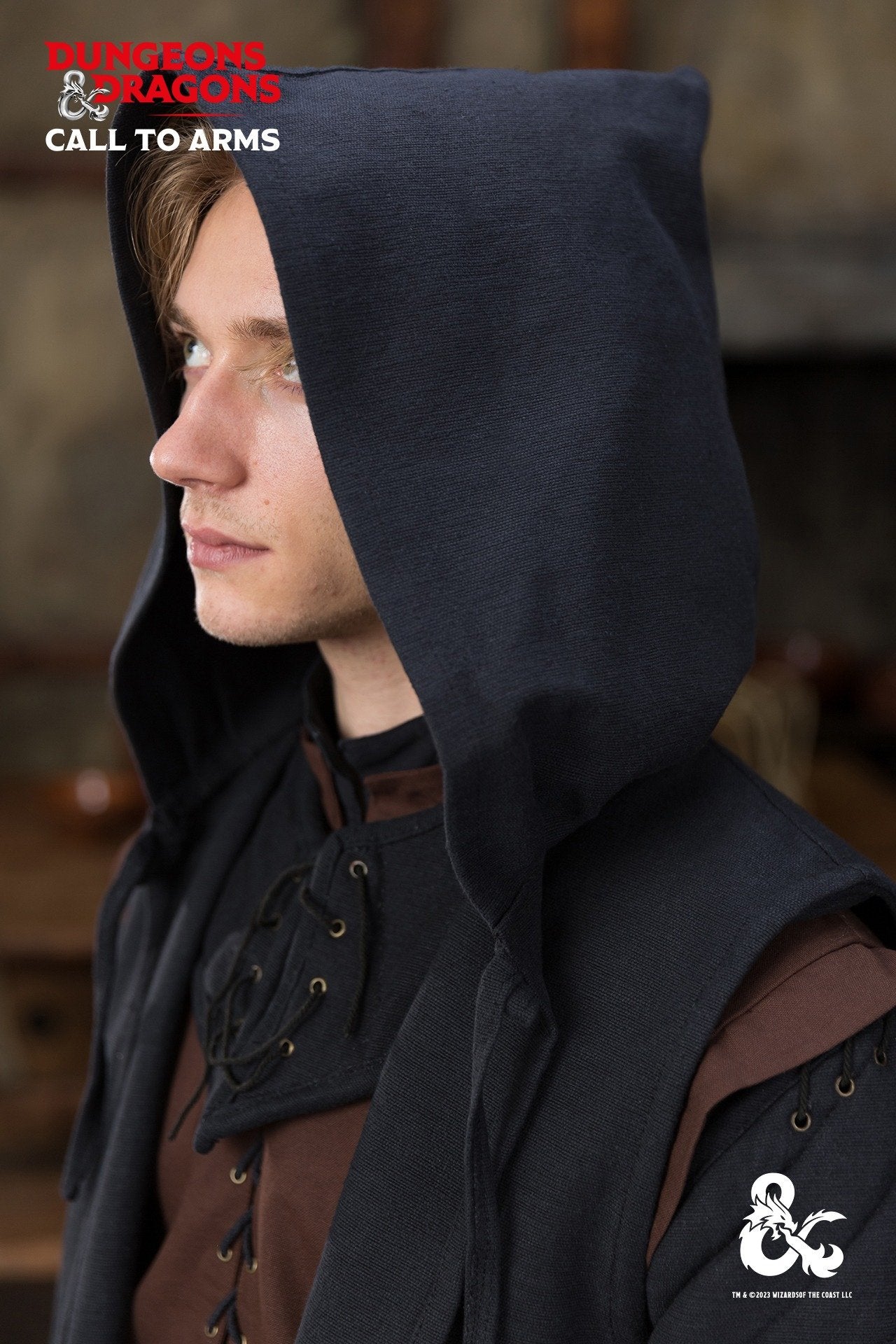 Dungeons & Dragons Ranger Coat - Black Fantasy Cosplay Costume for LARP, Halloween & D&D Game Nights