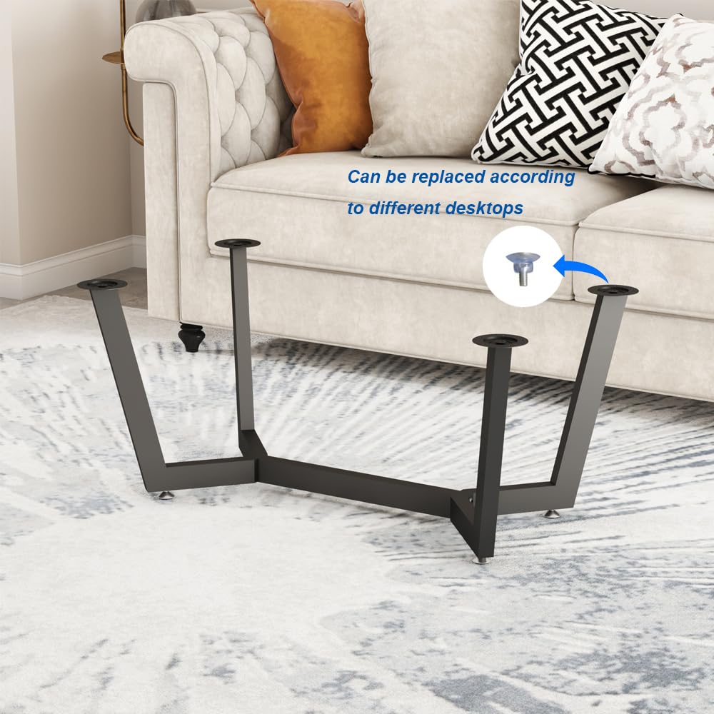 18 Inch Metal Coffee Table Legs - Dual Use Furniture Desk Legs for End Tables, TV Stands & DIY Projects - Sturdy Base for Marble, Glass or Wood Tops - Perfect for Living Room, Office & Home Decor
