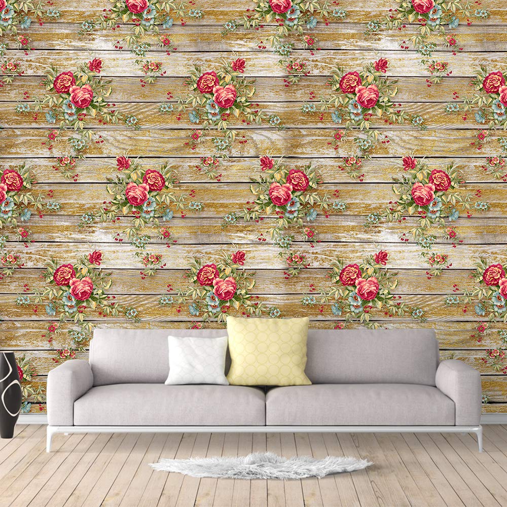 Flower Collage Removable Wallpaper - Peel and Stick Wall Mural for Bedroom Decor (66x96 inches) - Perfect for Nursery, Living Room, and Home Office Accent Wall