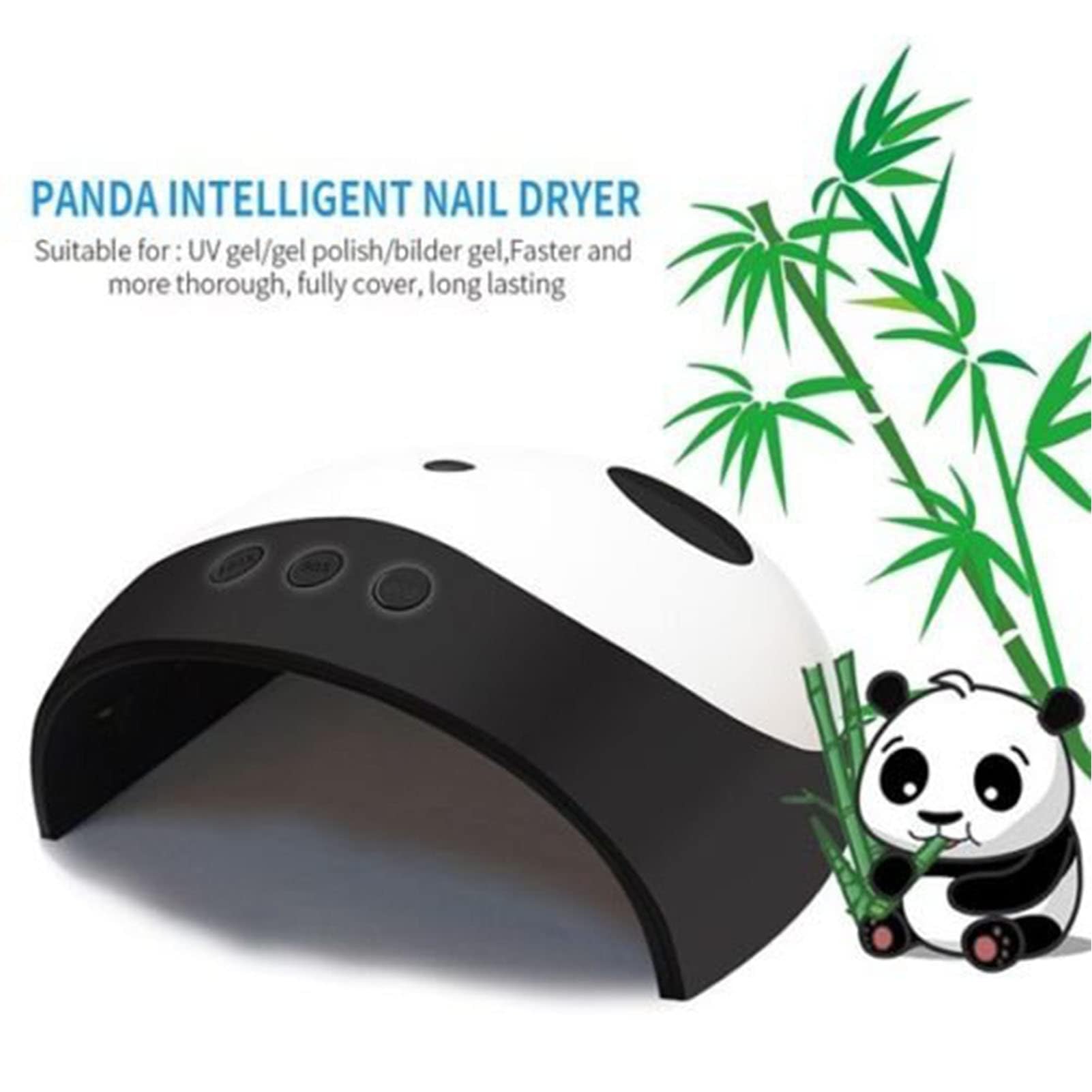 DEWIN 24W UV LED Nail Lamp Kit - Professional Manicure Dryer with Panda Design, USB Powered for Home & Salon Use | Perfect for Gel Polish Curing & Nail Art Drying