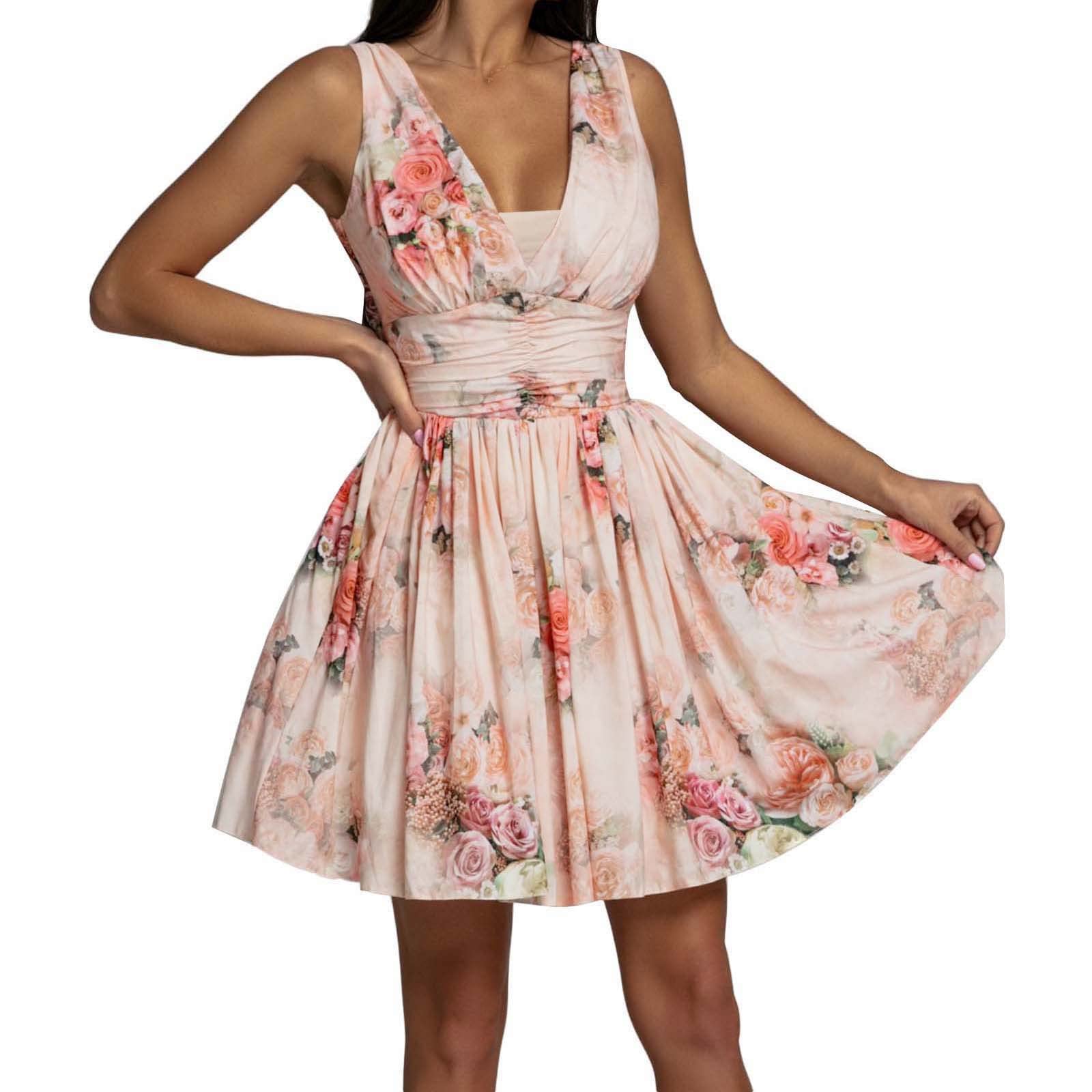 **Women's Spring Dresses 2024 - Floral Cut Out Sundress for Plus Size, Boho Maxi Dress for Beach, Vacation & Summer Outfits**