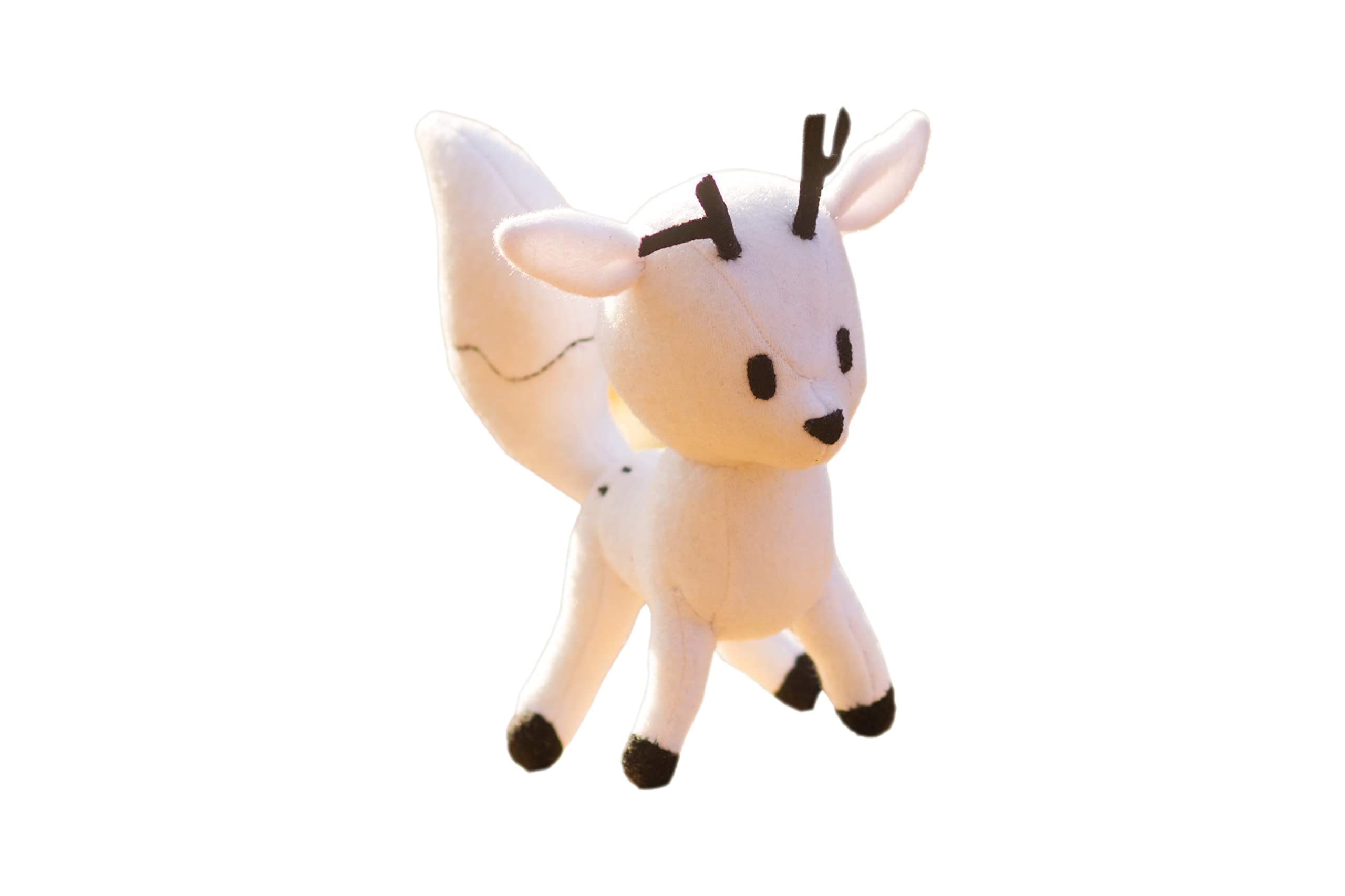 Handmade Hilda Inspired Twig Plush Stuffed Animal - Adorable White Fox Deerfox Doll for Kids, Collectors, and Fans | Perfect for Gifts, Room Decor, and Cosplay Accessories