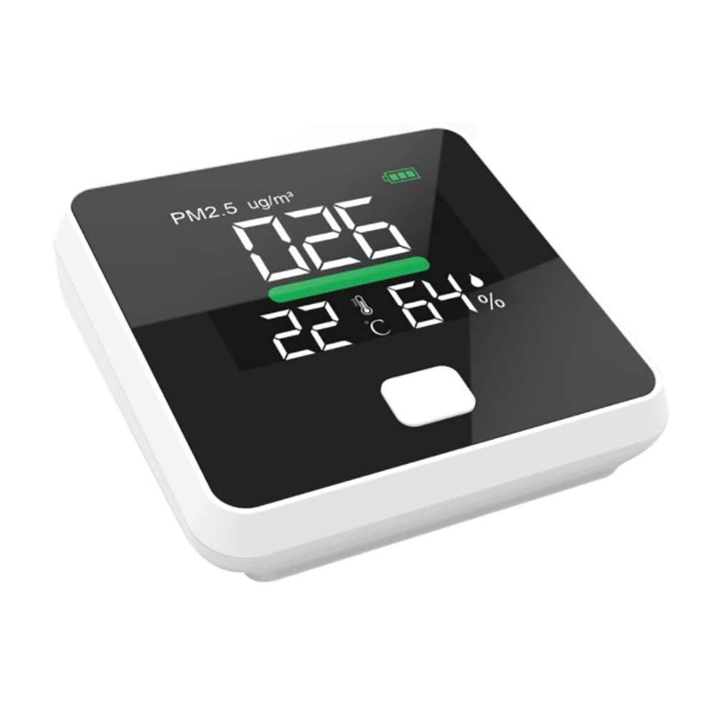 PM2.5 Air Quality Monitor - Digital Indoor Air Detector with LED Display for Home & Office - Real-time Gas Analyzer for PM2.5, CO2, VOC - Perfect for Bedrooms, Living Rooms, and Workspaces