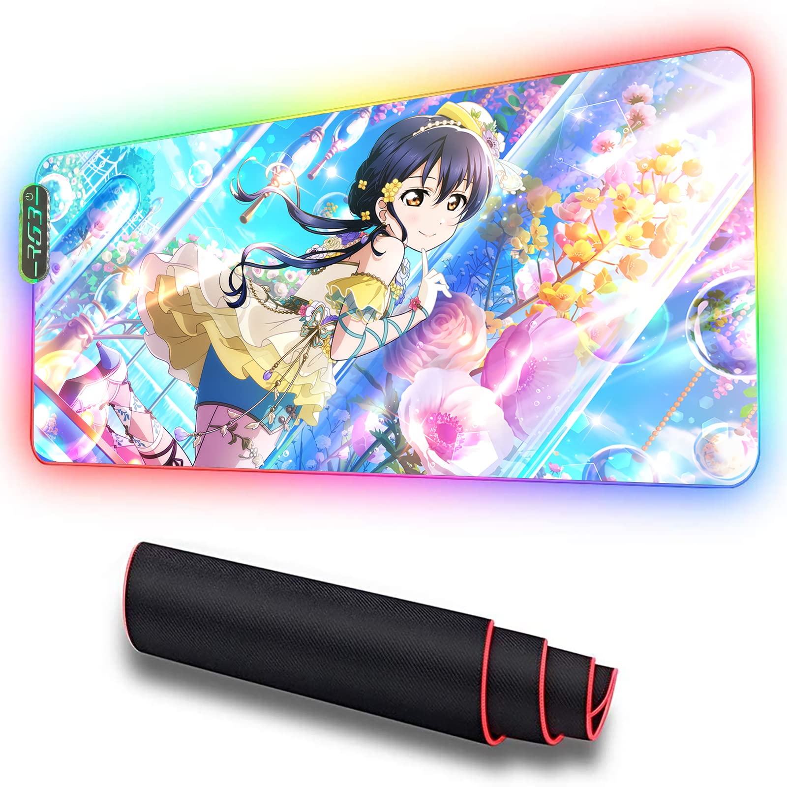 RGB Gaming Mouse Pad Large XXL (400x900mm) - LED Extended Mouse Mat for PC, Computer, Keyboard & Office Desk - Non-Slip Waterproof Surface - Perfect for Gamers, Work & Home Use