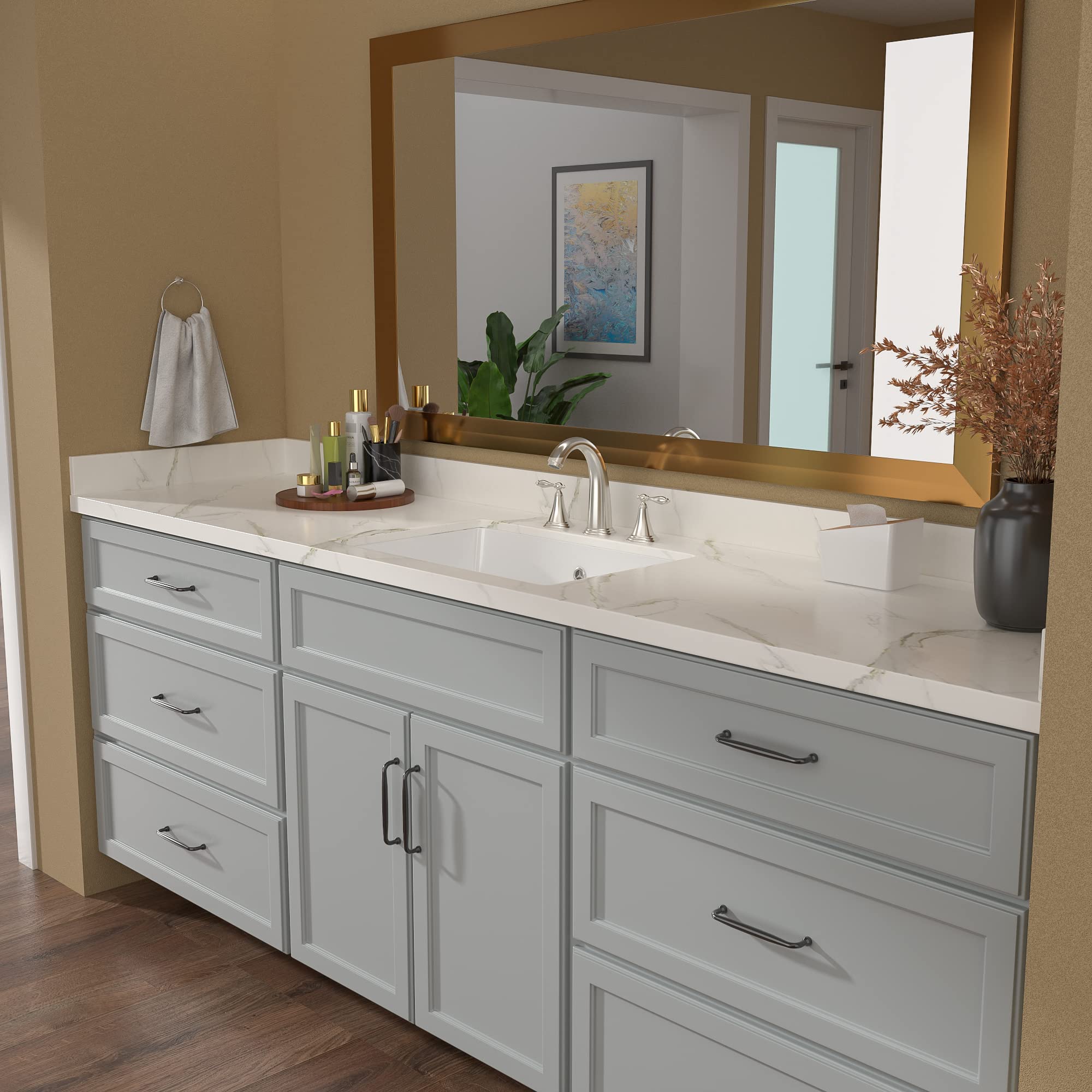 Premium White Porcelain Undermount Bathroom Sink - 20x14 Inch Rectangular Ceramic Vanity Basin with Overflow - Perfect for Modern Bathroom Renovations and Luxury Home Upgrades