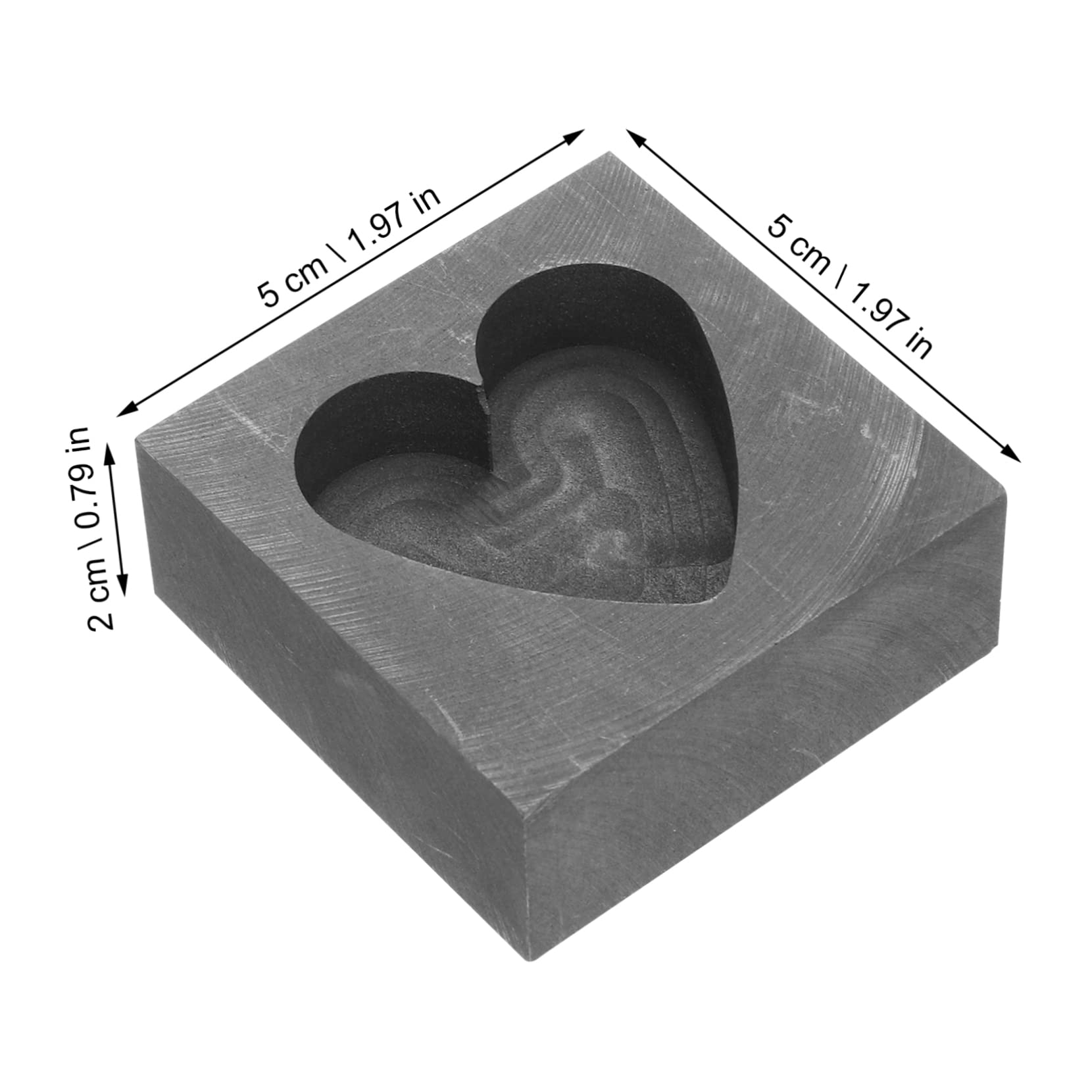 Premium Heart-Shaped Graphite Ingot Molds for Gold & Silver Casting - High Thermal Conductivity Metal Melting Molds - Perfect for Jewelry Making, DIY Metalworking & Precious Metal Refining