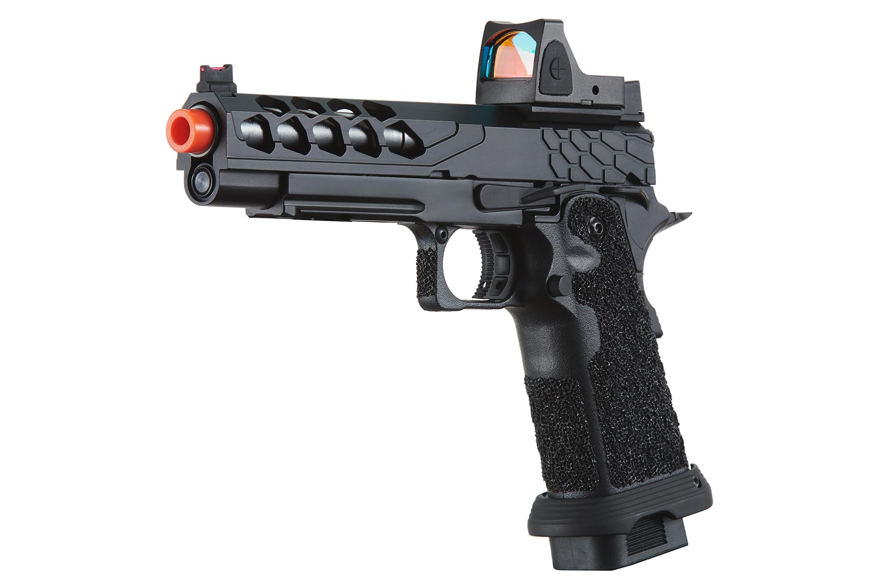 Lancer Tactical STRYK Hi-Capa 5.1 Gas Blowback Airsoft Pistol with Red Dot Sight - High Performance Airsoft Gun for Competitive Shooting & Tactical Training