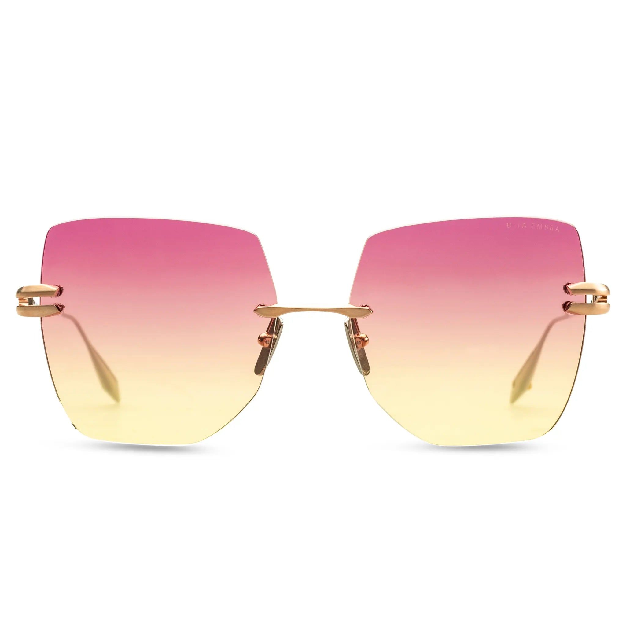 Dita Embra Brushed Rose Gold & Silver Sunglasses for Women - Luxury Fashion Shades for Outdoor, Beach, and Driving - UV Protection Polarized Lenses