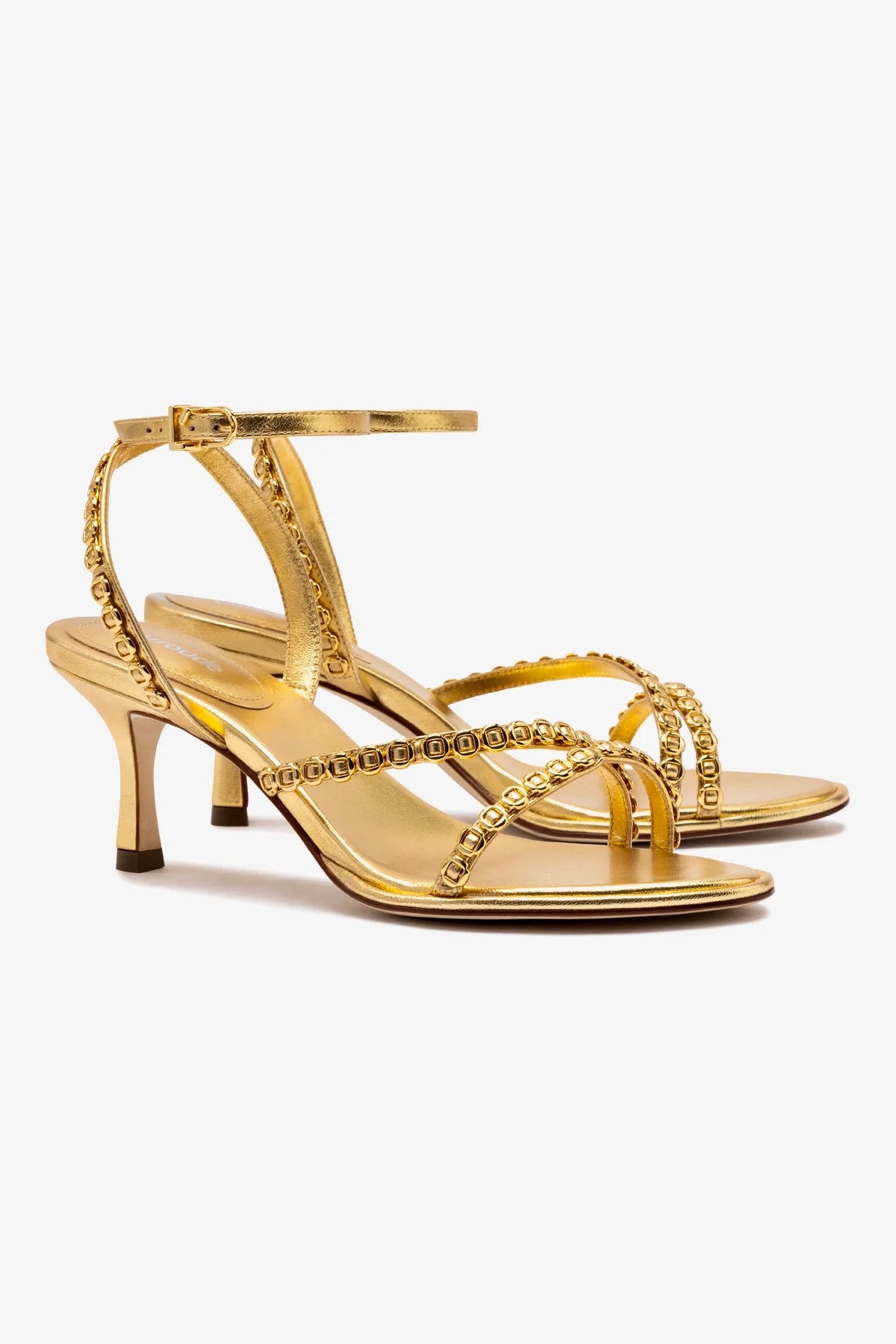 Milanina Gold Metallic Leather Mini Sandals for Women - Comfortable Summer Beach Sandals, Casual Walking Shoes for Outdoor, Vacation, and Party Wear