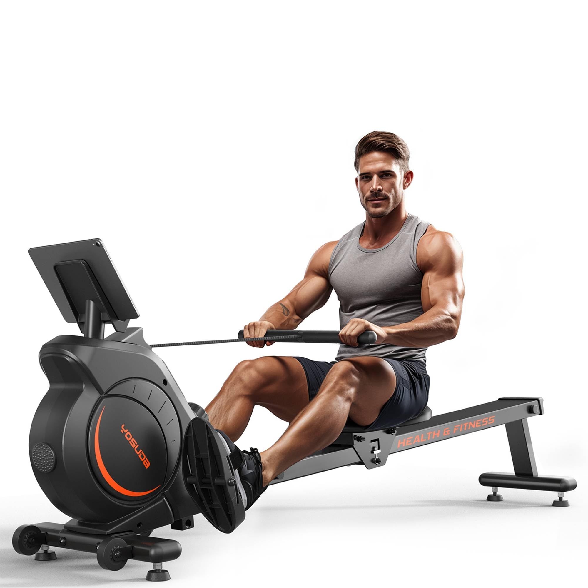 YOSUDA Magnetic/Water Rowing Machine for Home Gym - 350 LB Weight Capacity, Foldable Rower with Bluetooth Connectivity, Fitness App Support, Tablet Holder & Comfortable Seat Cushion | Perfect for Full-Body Workout, Cardio Training & Small Space Home Fitness