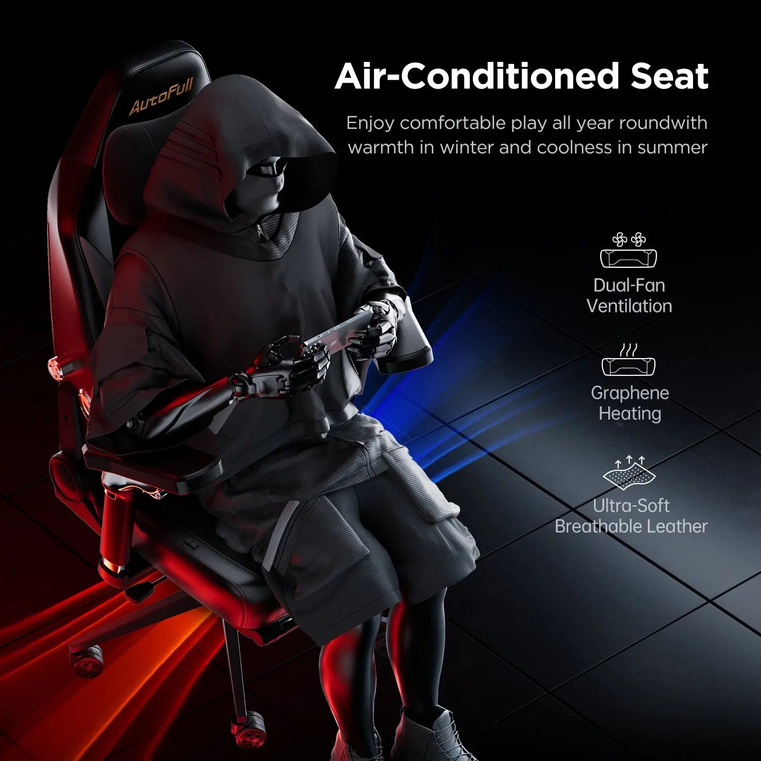 AutoFull M6 Pro Ergonomic Gaming Chair with Lumbar Support - High Back Racing Style for PC, Office, and Esports - Adjustable Height & Reclining for Ultimate Comfort