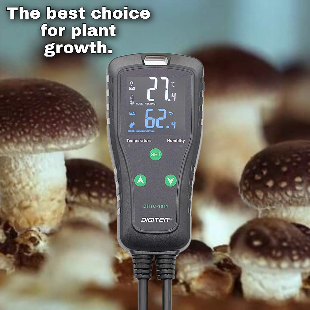Dual Stage Pre-Wired Electronic Temperature and Humidity Controller - Plug-in Thermostat & Humidistat for Reptile Tanks, Greenhouses, Grow Tents | Precise Climate Control for Pets, Plants & Hydroponics