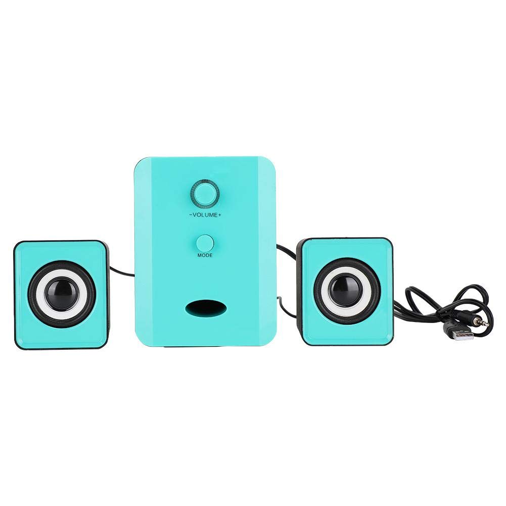 Portable Mini USB Bluetooth Speaker - SADA D-201 with Deep Bass & 2.1 Surround Sound | Durable Wireless Speaker for Desktop, Laptop, Phone (Blue) | Perfect for Home Office, Outdoor Travel & Parties