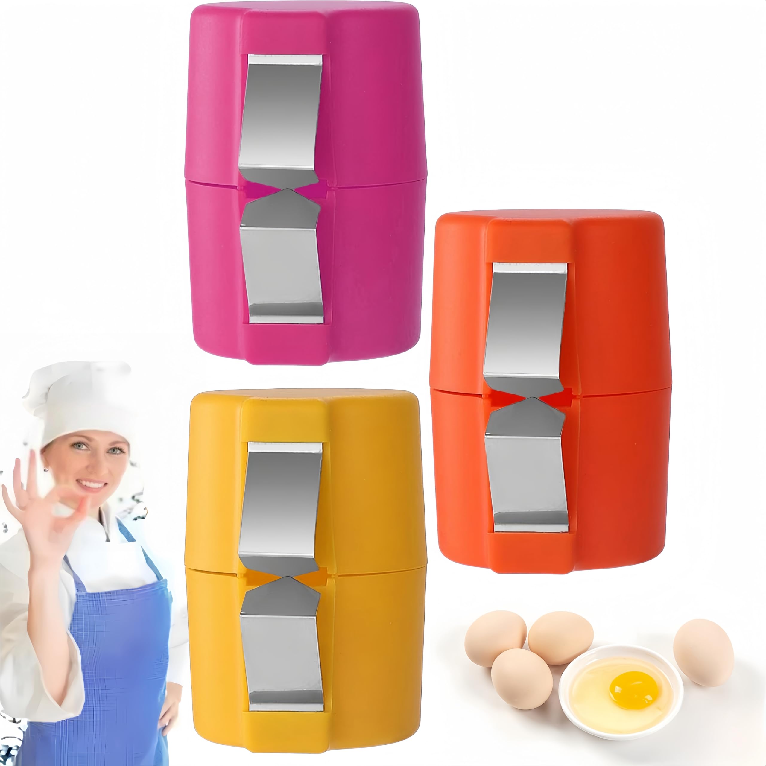3PCS Egg Cracker Tool Set - Hard Boiled Egg Shell Opener, Slicer & Separator - Kitchen Gadgets for Cooking, Camping & Meal Prep - Perfect for Breakfast, Salad Topping & Outdoor Adventures