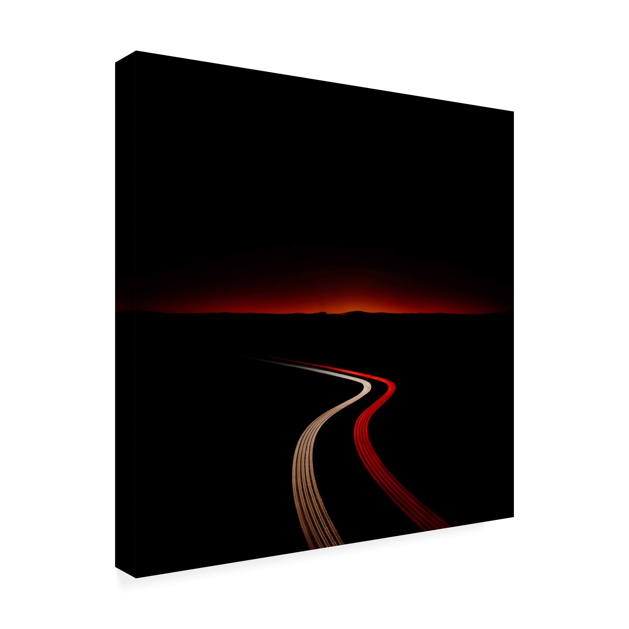 Trademark Fine Art - 18x18 Inch Mountain Horizon Exposure Canvas Print by Nadav Jonas - Perfect for Living Room, Bedroom & Office Wall Decor