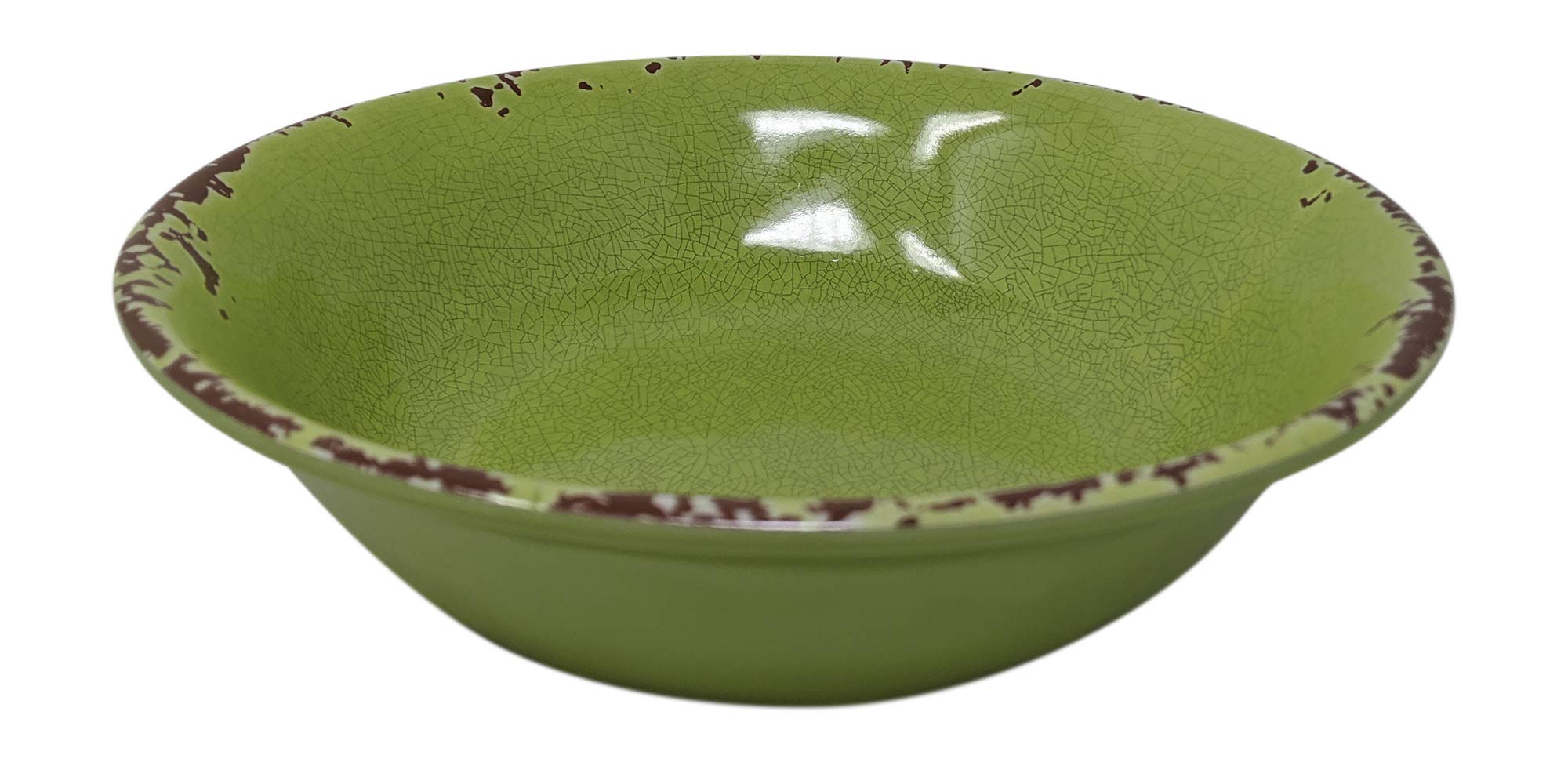 12-Piece Rustic Farmhouse Melamine Dinnerware Set for 4 - Durable Green Plates & Bowls - Perfect for Outdoor Dining, Picnics, and Everyday Use