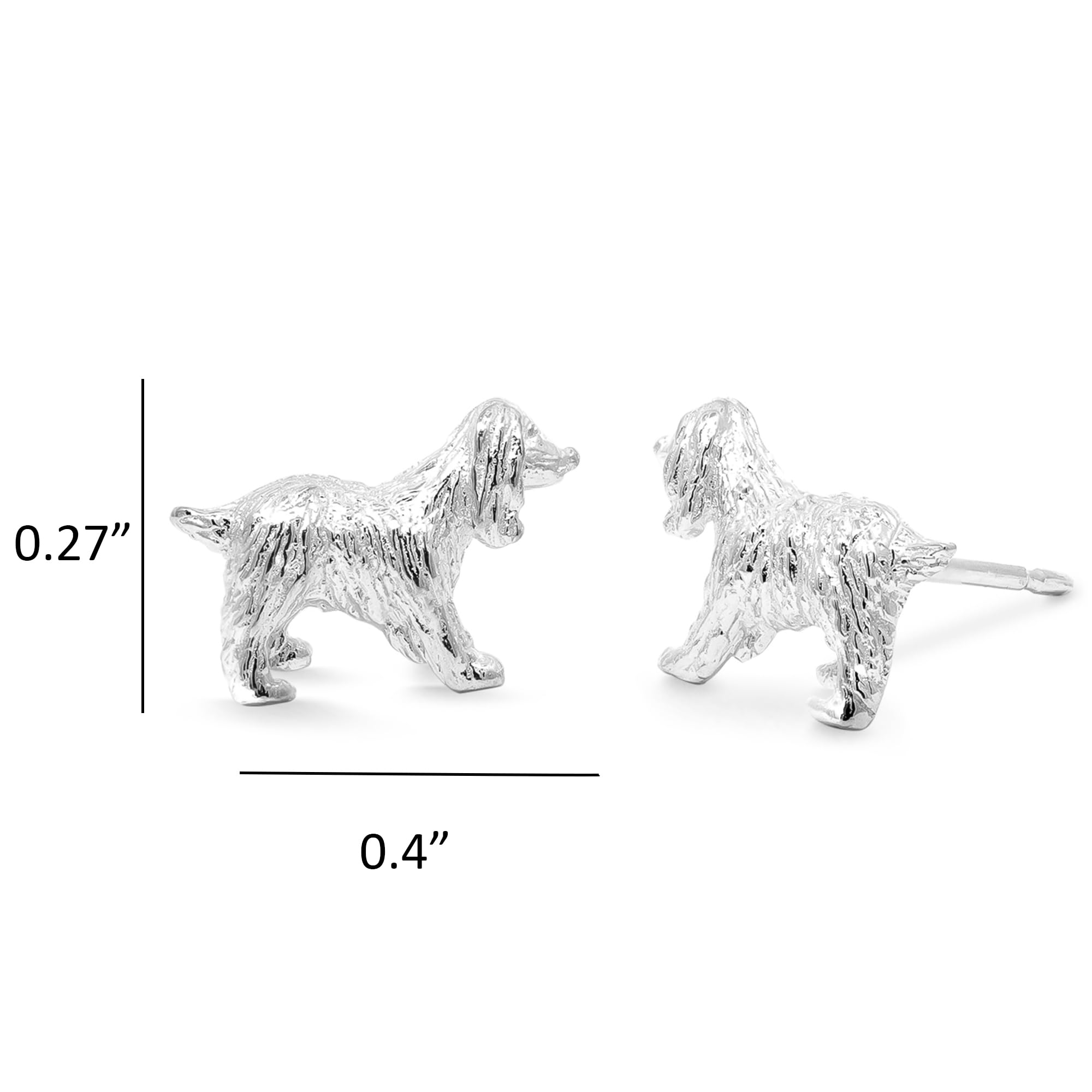 Sterling Silver Springer Spaniel Stud Earrings for Dog Lovers