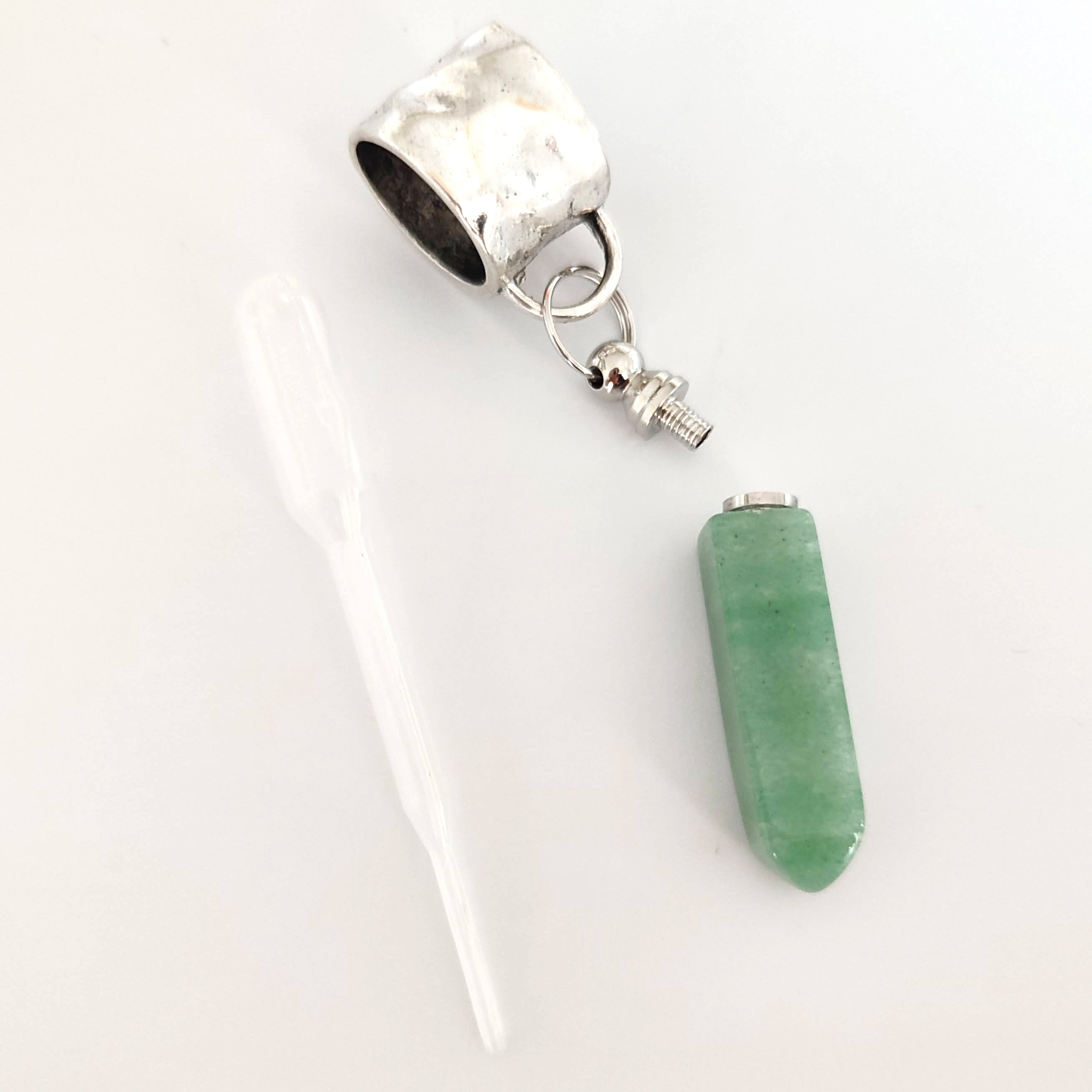 Elegant Aventurine Perfume Bottle with Pipette - Scarf Jewelry & Fragrance Accessory for Women - Perfect for Gifts, Travel, and Home Decor
