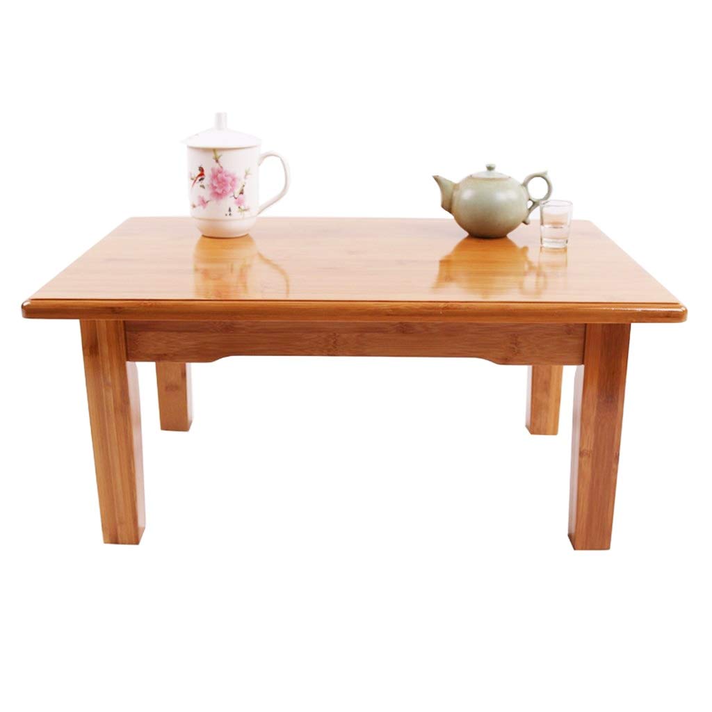 Solid Wood Bamboo Coffee Table - Rectangular Small Square Study Desk for Bedroom, Bay Window, or Office (Brown, 70x50x32 cm) - Perfect for Reading, Working, or Decorating