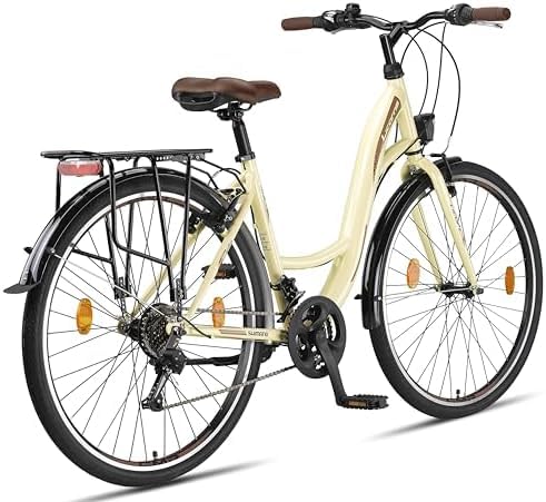 Licorne Bike Stella Premium City Bike - 20, 24, 26, 28 Inch Unisex Bicycle for Adults & Kids - 21 Speed Gears (6 Gears at 20