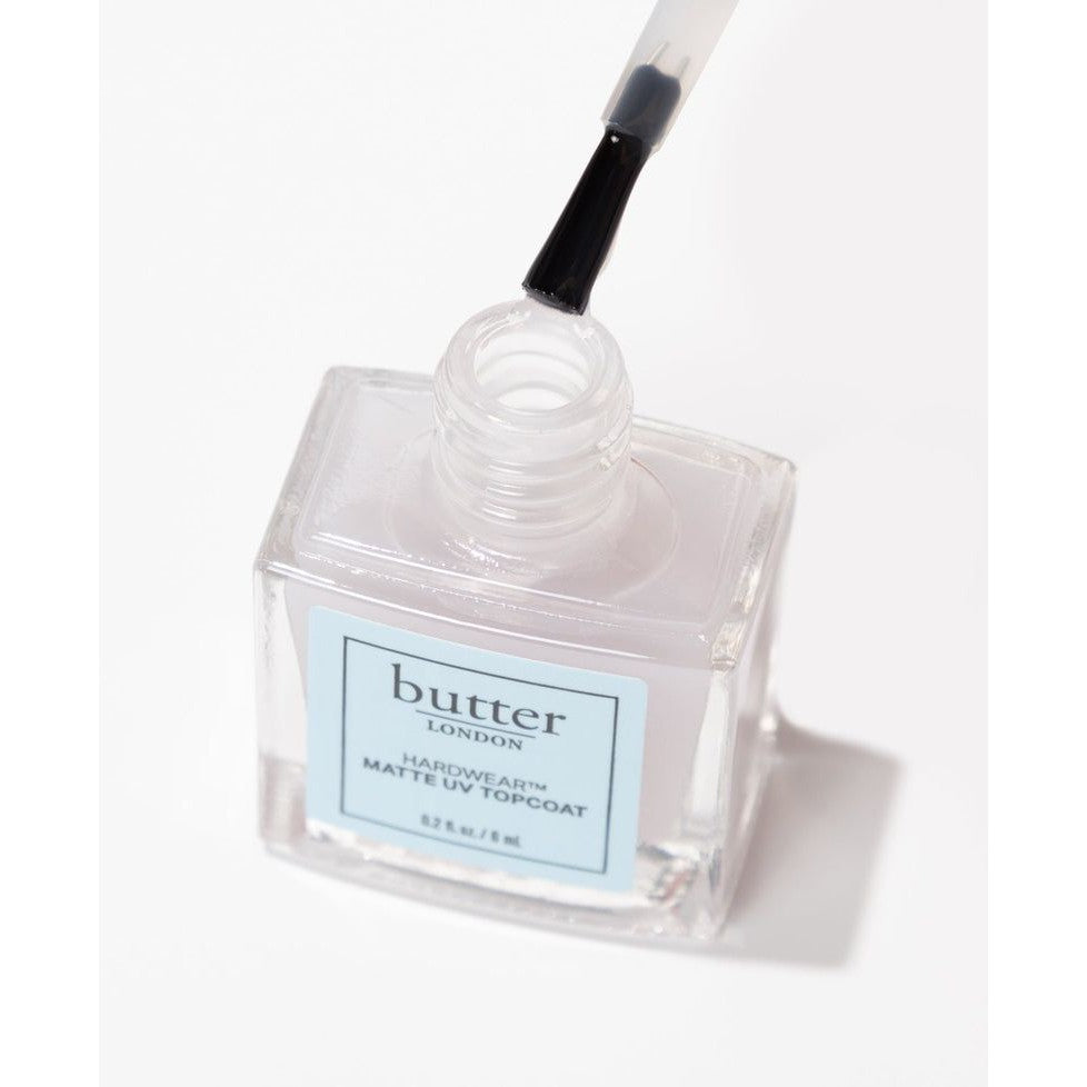 Butter London Hardwear Matte UV Topcoat - Long-Lasting Matte Nail Polish Top Coat for UV Protection & Chip Resistance - Perfect for Salon, Home Manicures & Gel Nail Extensions