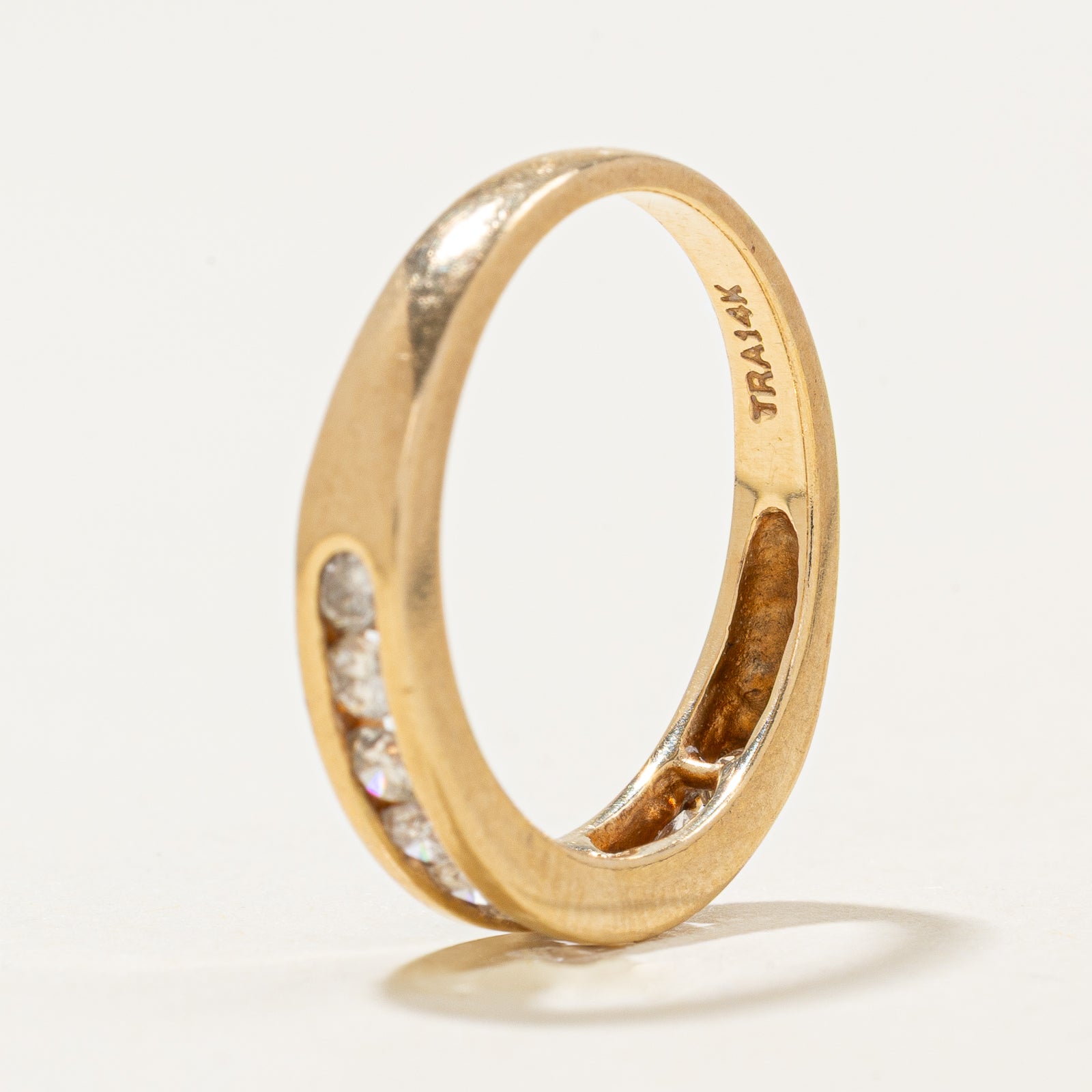 14K Channel Set Diamond Band Ring - 0.53ctw Total Weight - Size 6.75 - Elegant Wedding Band, Anniversary Gift for Her, Perfect for Bridal Jewelry & Special Occasions