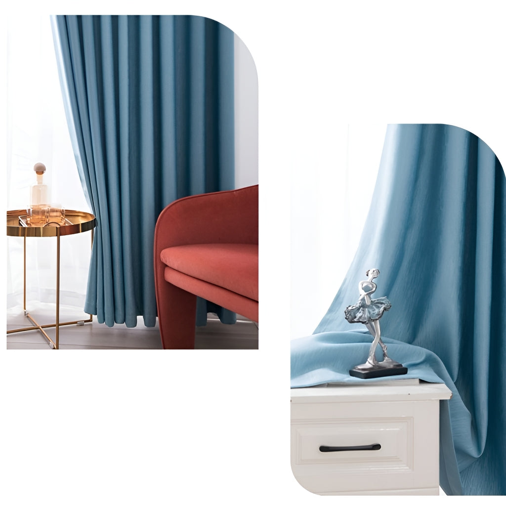 Evelynn Polyester Soundproof Thermal Blackout Custom Curtains - Noise Reducing & Energy Saving Window Treatments for Bedroom, Living Room & Home Theater