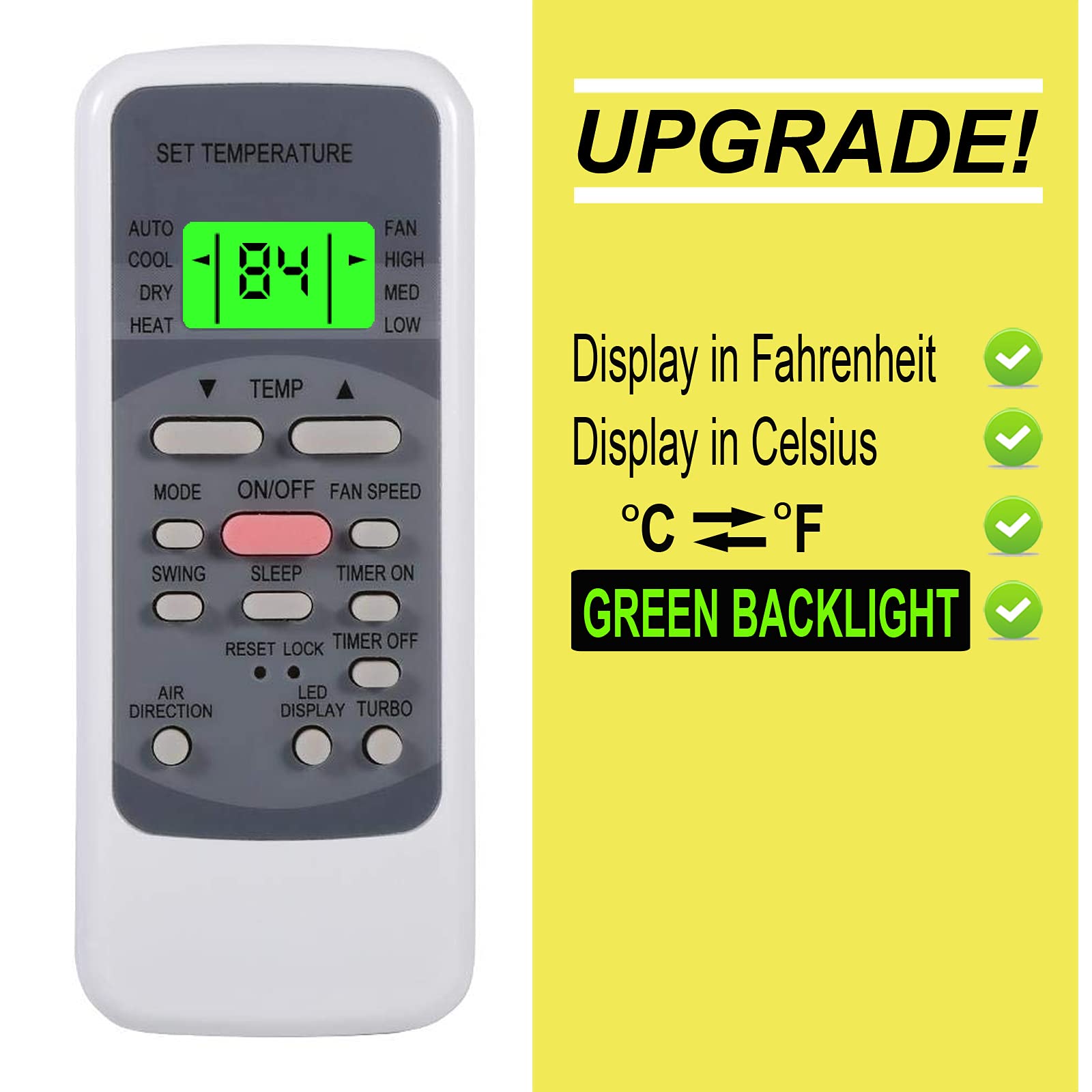 Universal MIDEA AC Remote Control Replacement R06/BGE & R06/BGCE - Compatible with MIDEA Air Conditioners - Perfect for Home, Office, and Bedroom Cooling