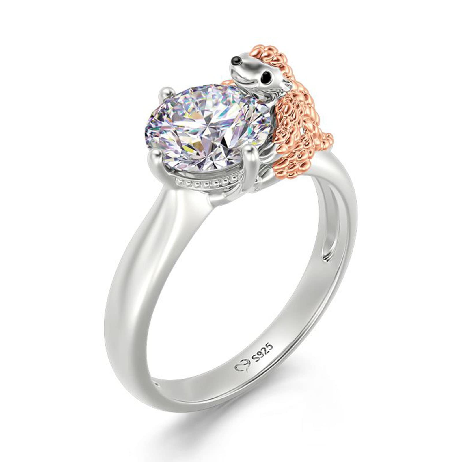 Jeulia Sterling Silver Hug Me Adorable Hamster Snail Ring - Round Cut Fashion Jewelry for Anniversary, Engagement, Wedding, Christmas & Birthday Gifts for Boyfriend - Comes with Gift Jewelry Box | Perfect for Romantic Occasions & Everyday Wear