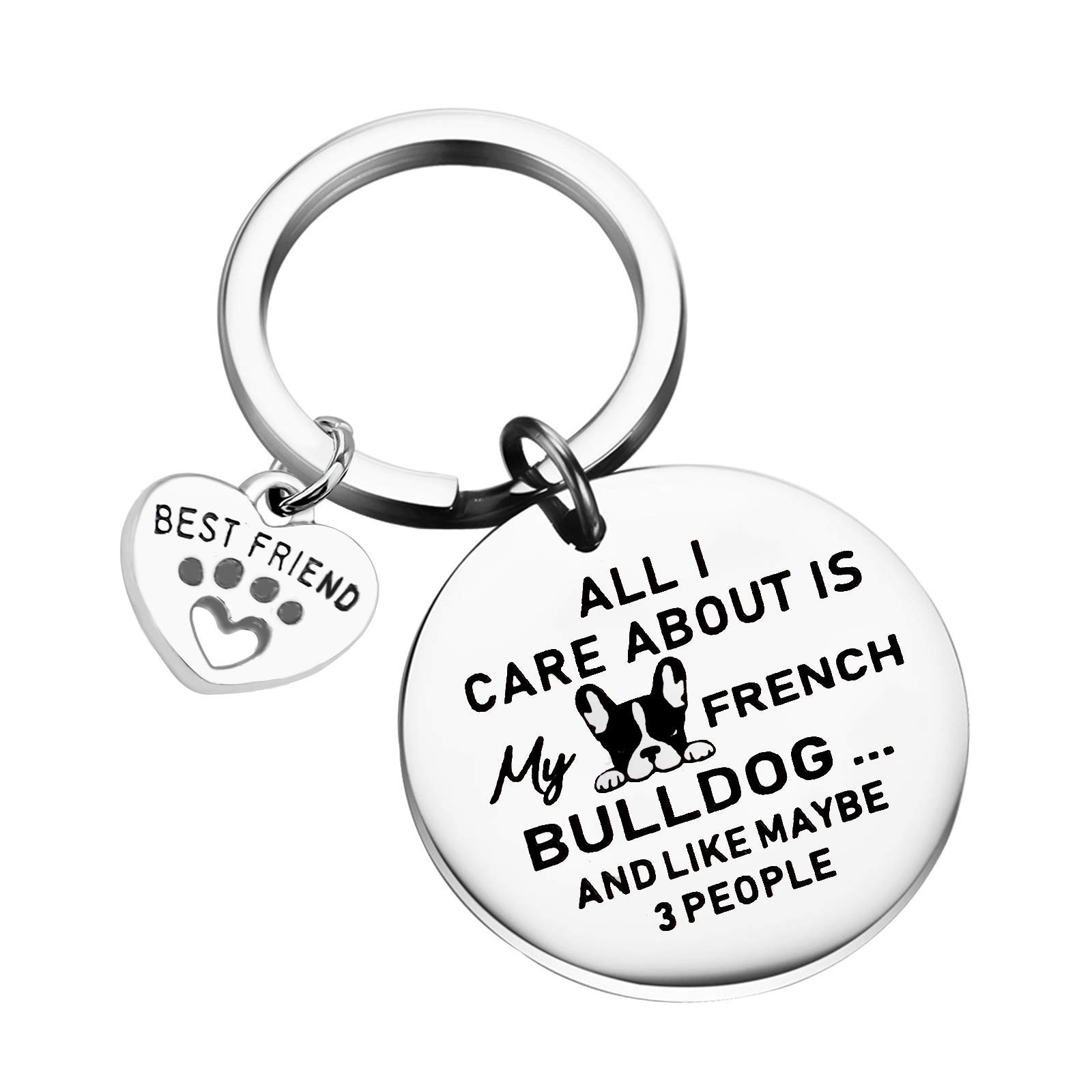 French Bulldog Keychain - Cute Bulldog Mom & Dad Gifts for Dog Lovers - Perfect for Pet Owners, Key Accessories & Dog-Themed Presents - Ideal for Birthdays, Christmas & Everyday Use