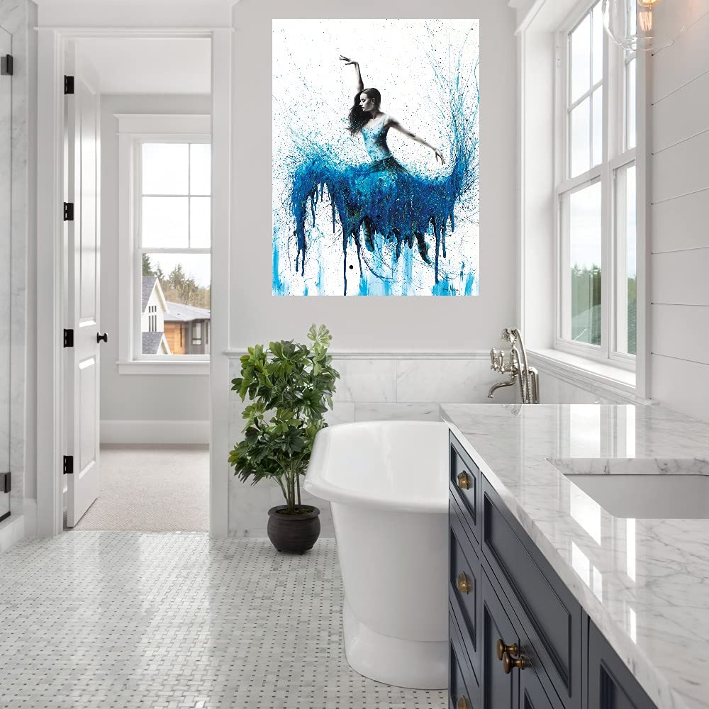 Rising Moonstone Dance Fine Art Canvas Wall Decor by Ashvin Harrison - 24x32 Inch Ready to Hang Painting for Living Room, Bedroom, Office - Modern Abstract Artwork for Home & Commercial Spaces