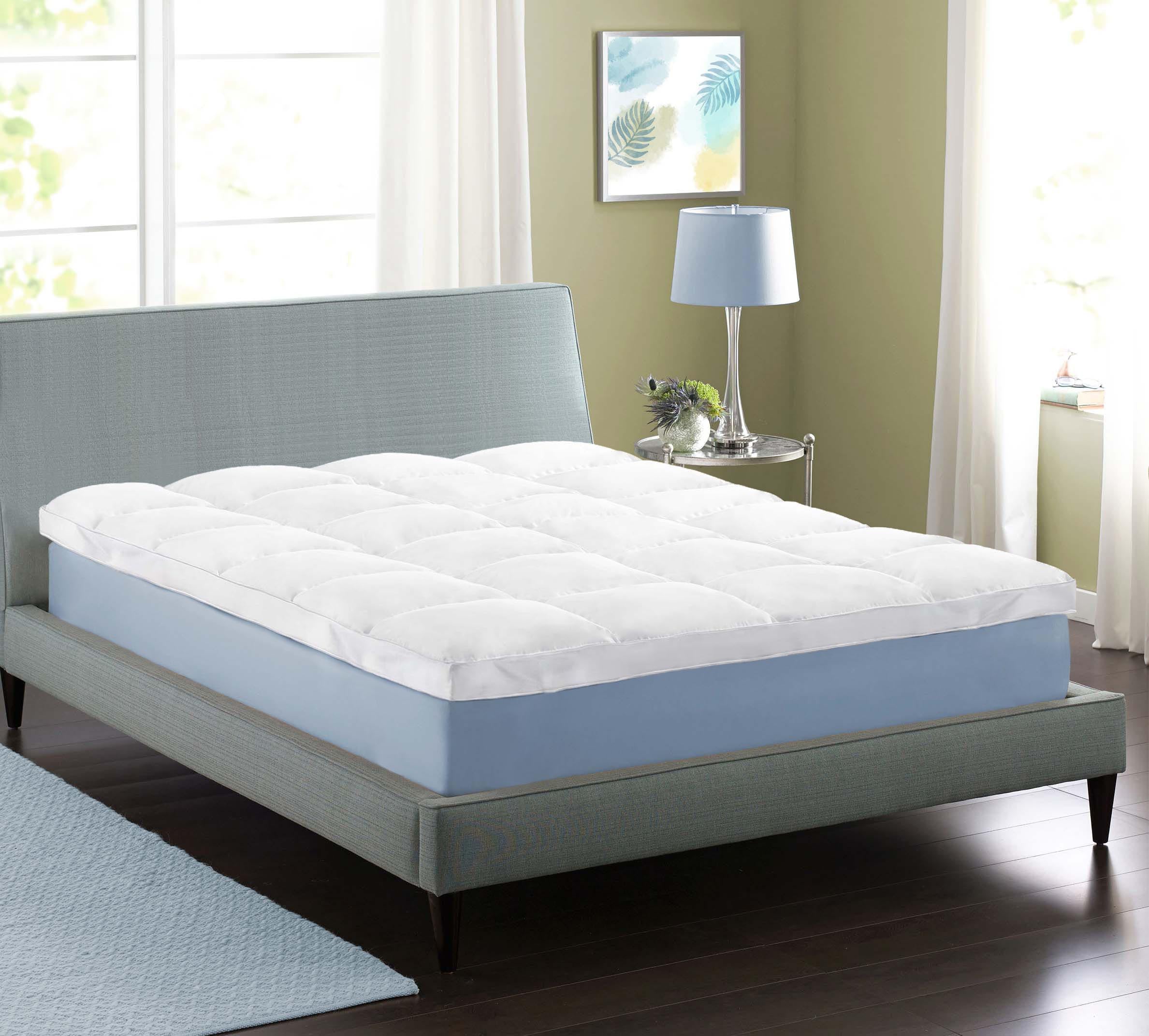 Hypoallergenic Down Alternative 2 Inch Deep Mattress Topper Cover - Breathable & Comfortable for Allergy Relief, Perfect for Bedroom, Guest Room & Dorm Use