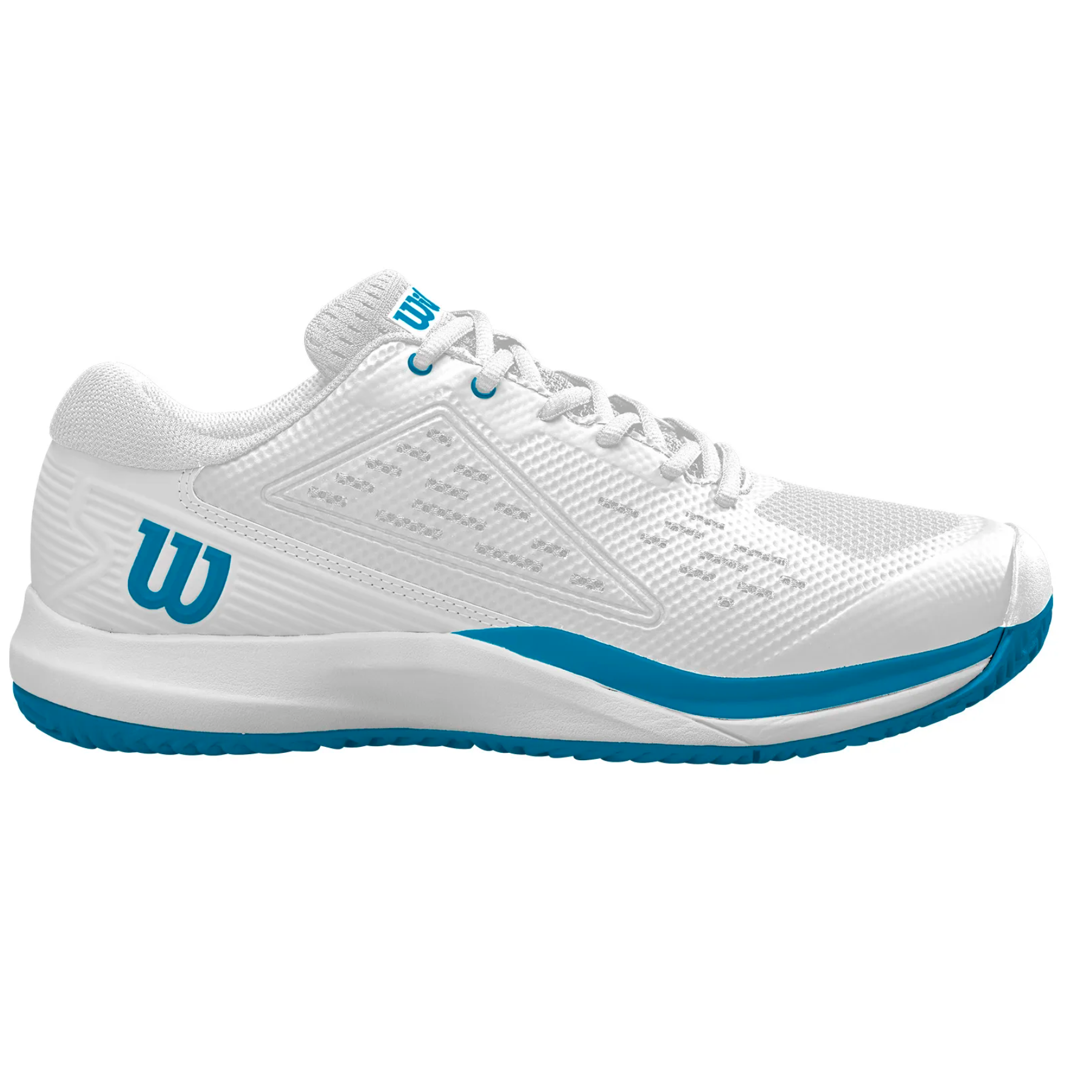 Wilson RUSH PRO ACE OZ Tennis Shoes for Men & Women - White/White/Atomic Blue | Lightweight Performance Court Shoes for Tennis, Pickleball & Casual Wear