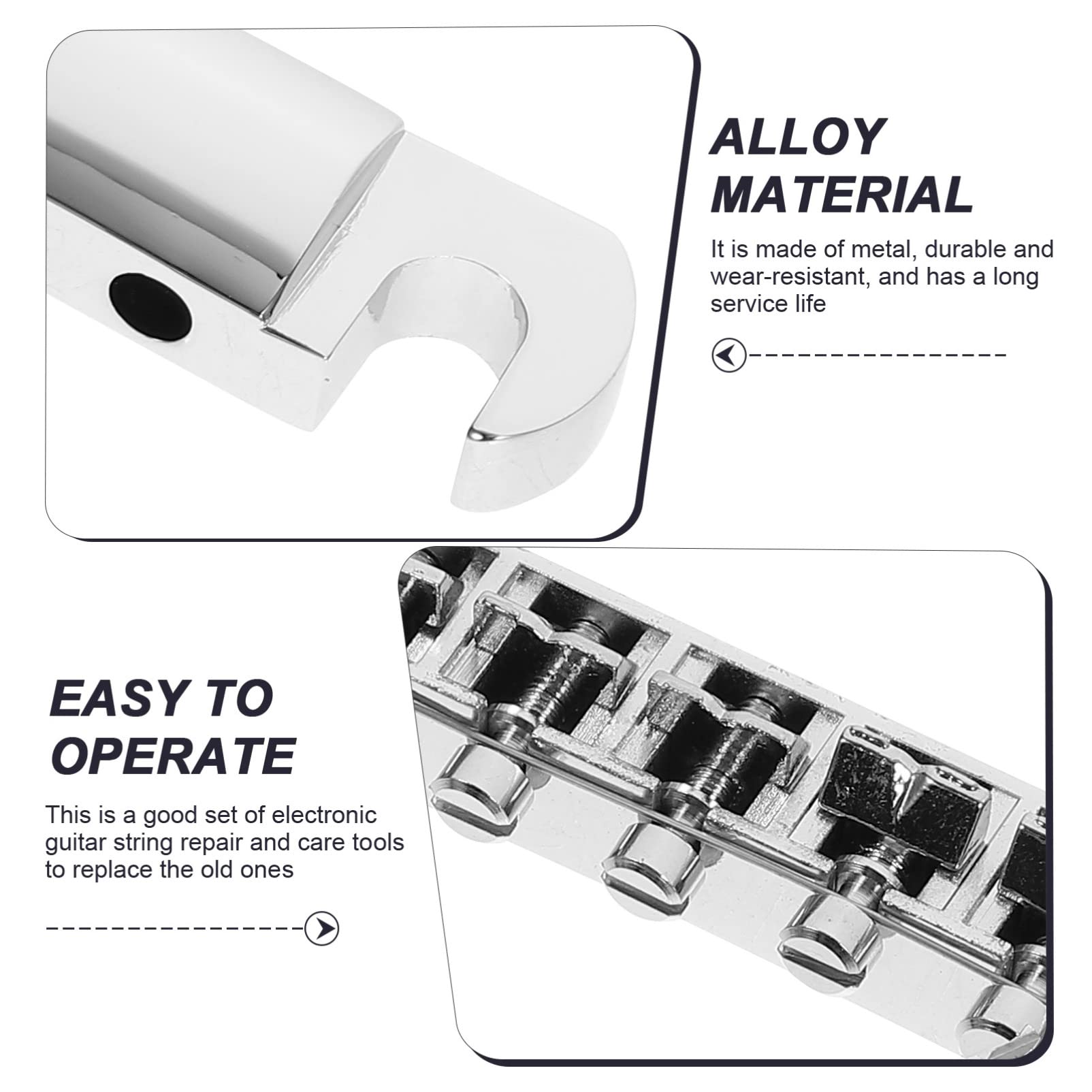 ERINGOGO 6-String Metal Guitar Bridge Saddles - Replacement Parts for Electric Guitars - Perfect for DIY Guitar Repair & Upgrades