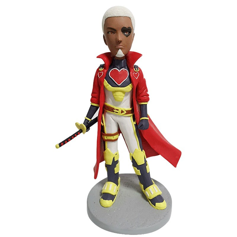 Custom Cool Samurai Bobblehead - Personalized Japanese Warrior Figure for Desk Decor, Office Gifts & Anime Collectibles | Perfect for Home, Office, and Car Dashboard Display