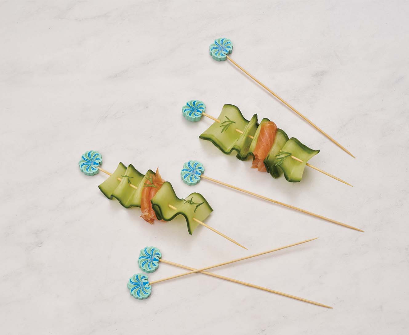Preppy Palm Large Cocktail Picks - Set of 30 | Elegant Drink Stirrers for Cocktails, Mocktails & Party Decor | Perfect for Weddings, BBQs & Tropical Themed Events