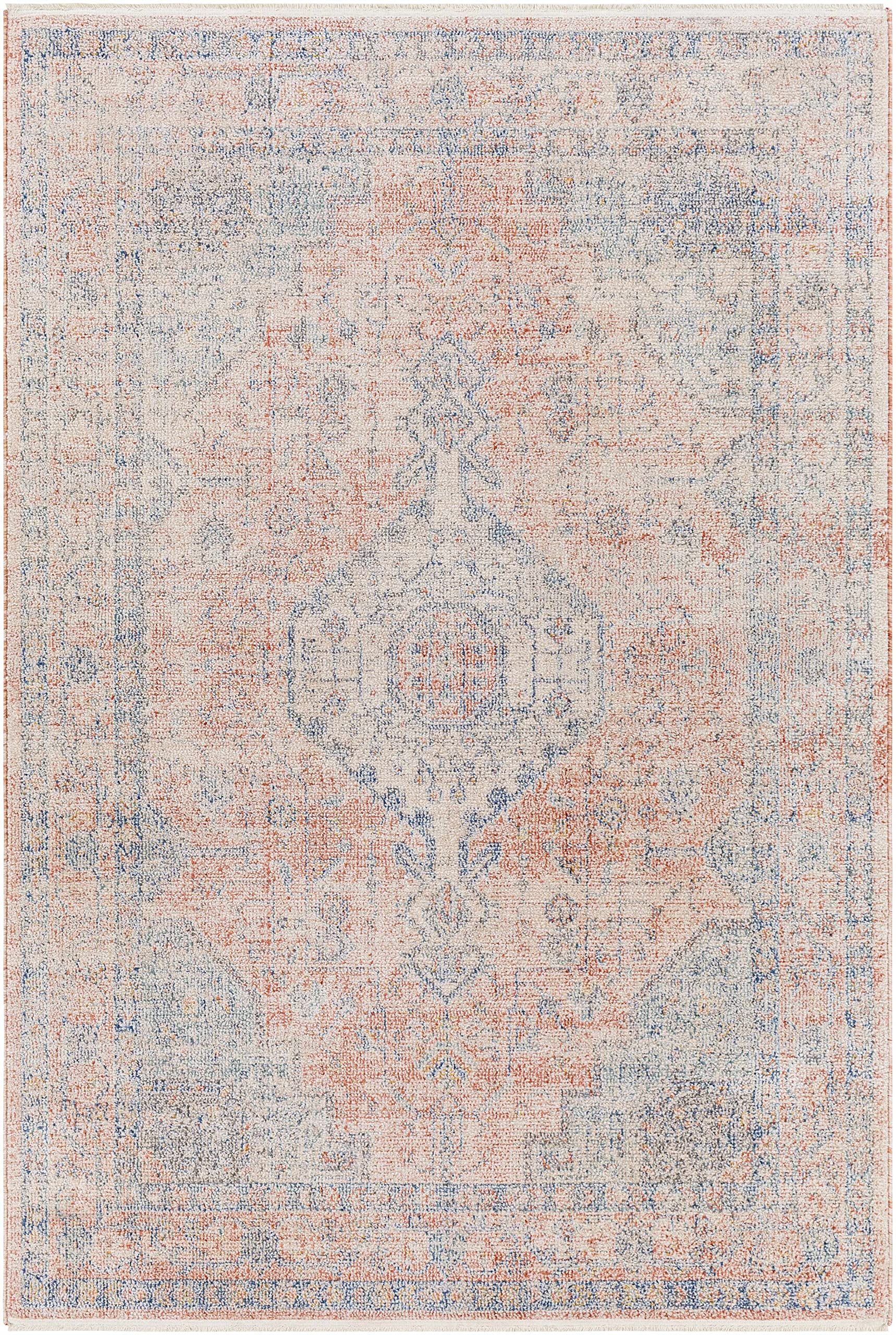 Hauteloom Akio Traditional Area Rug - Pale Pink, Ivory, Light Gray - 5'3