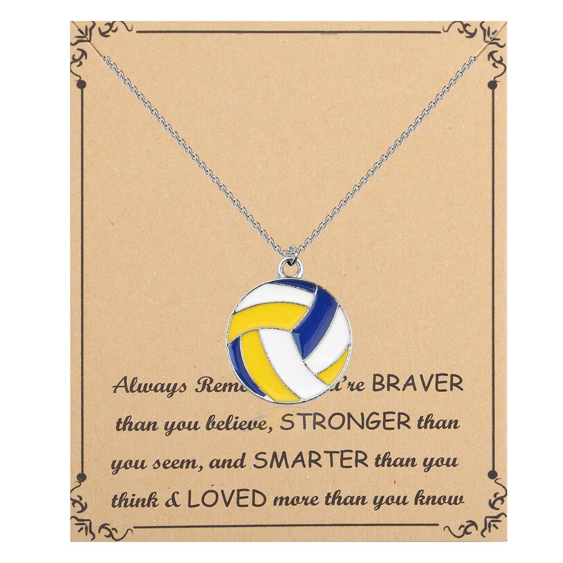 FUSTMW Volleyball Jewelry Set - Elegant Necklace & Charm for Volleyball Players, Coaches & Fans - Perfect Gift for Games, Training & Team Celebrations
